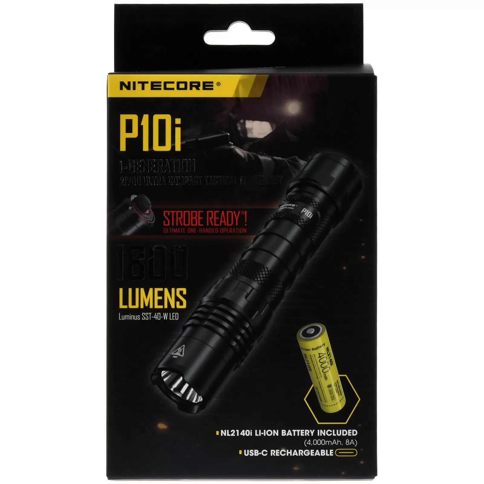 Nitecore P10I taktische LED-Taschenlampe, bis zu 1800 Lumen, inkl. USB-C Ladekabel