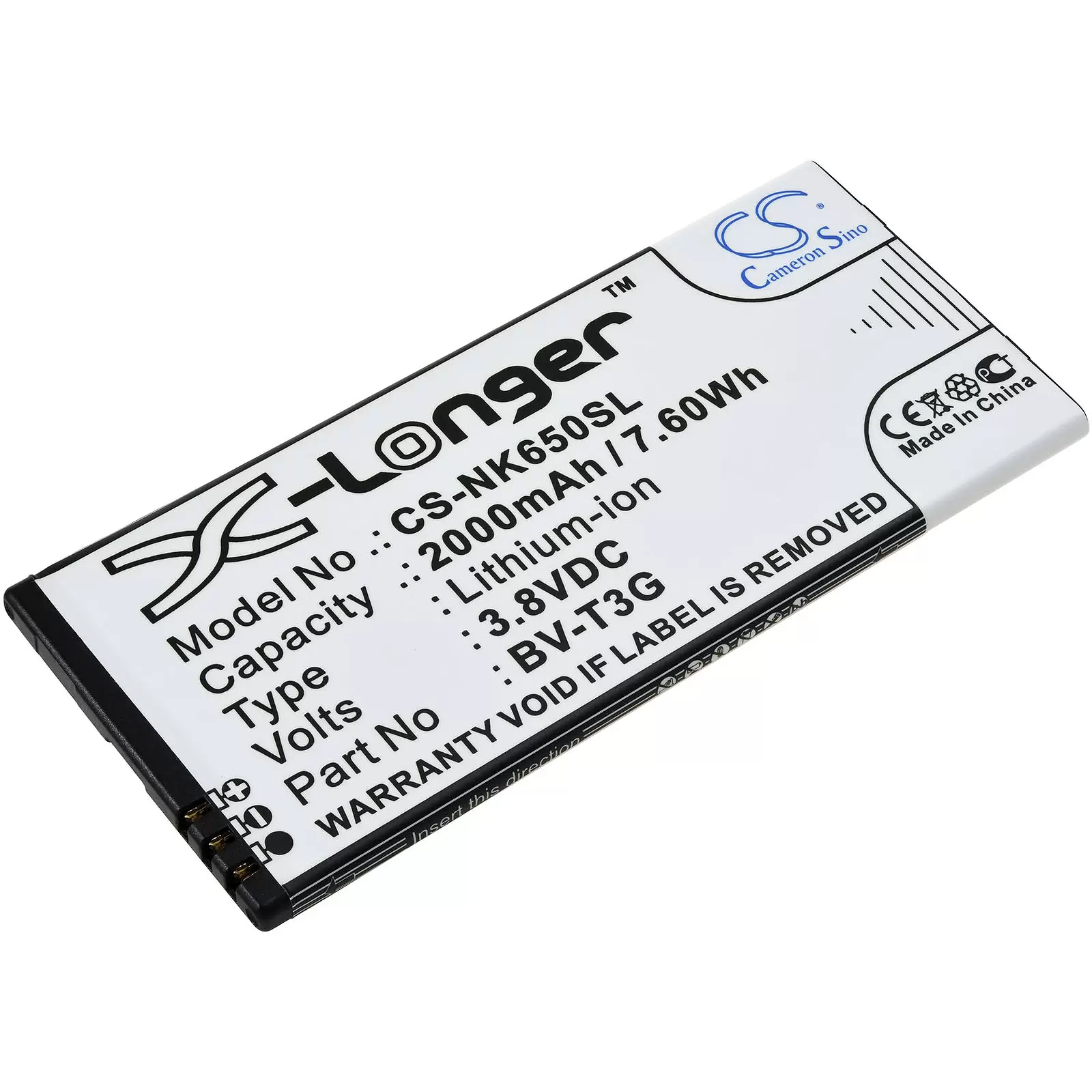 Akku passend für Handy, Smartphone Microsoft Lumia 650, Nokia Lumia 650, Typ BV-T3G Akku passend für Handy, Smartphone Microsoft Lumia 650, Nokia Lumia 650, Typ BV-T3G