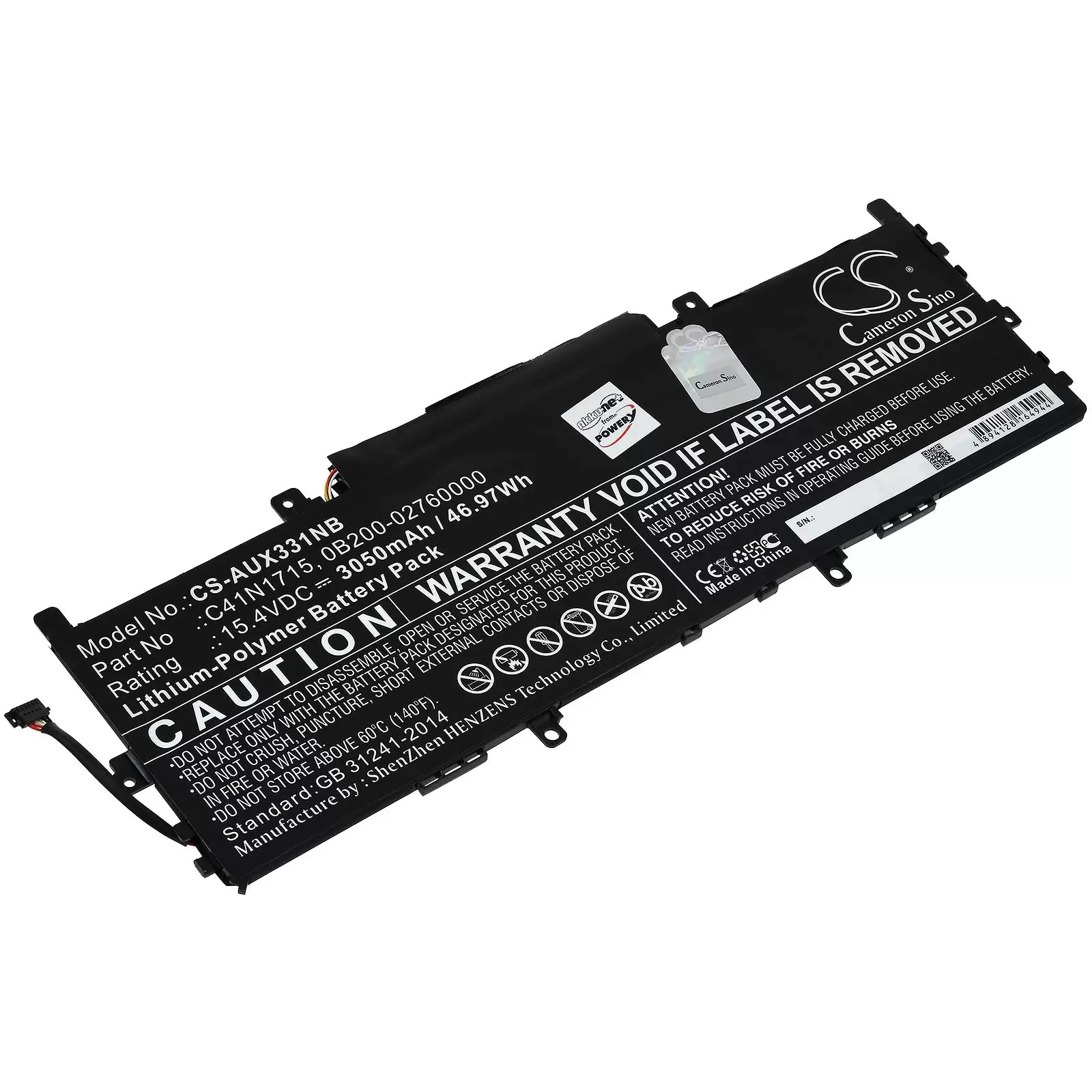 Akku passend für Laptop Asus Zenbook UX331FN-EG023R, UX331UAL-EG050T, Akku-Typ C41N1715