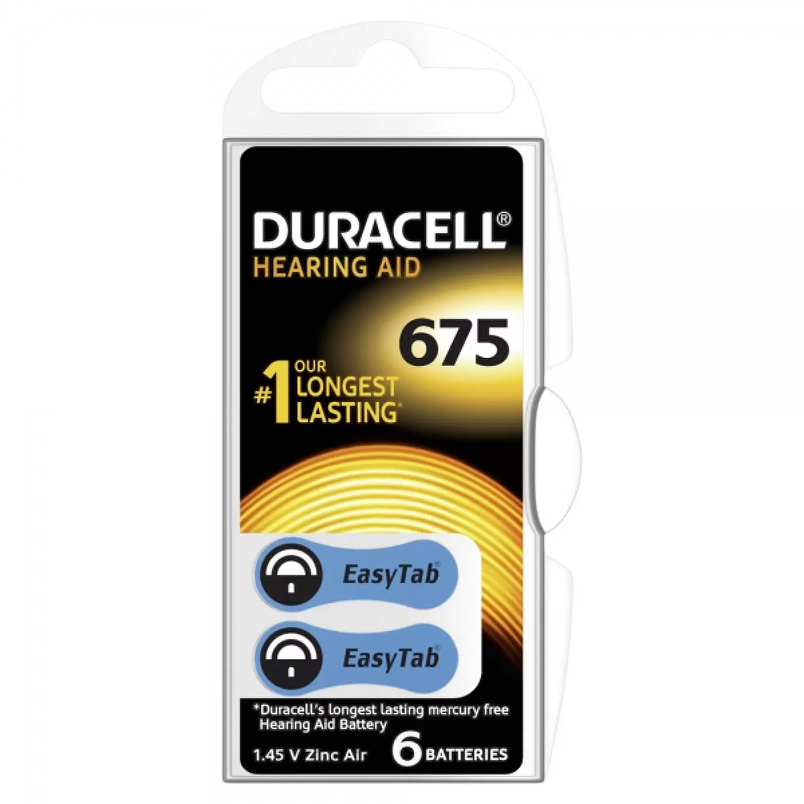 Duracell Hörgerätebatterie 675AE / AE675 / DA675 / PR1154 / PR44 / V675AT 6er Blister Duracell Hörgerätebatterie 675AE / AE675 / DA675 / PR1154 / PR44 / V675AT 6er Blister