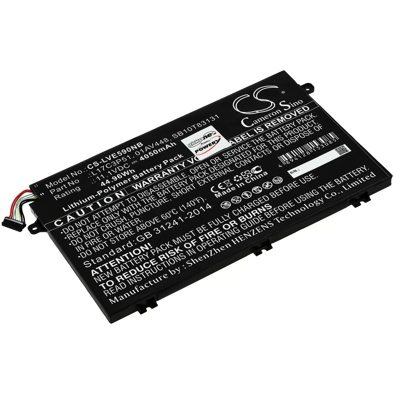 Akku passend für Laptop Lenovo ThinkPad E14, E15, E490, Typ L17C3P51 u.a.