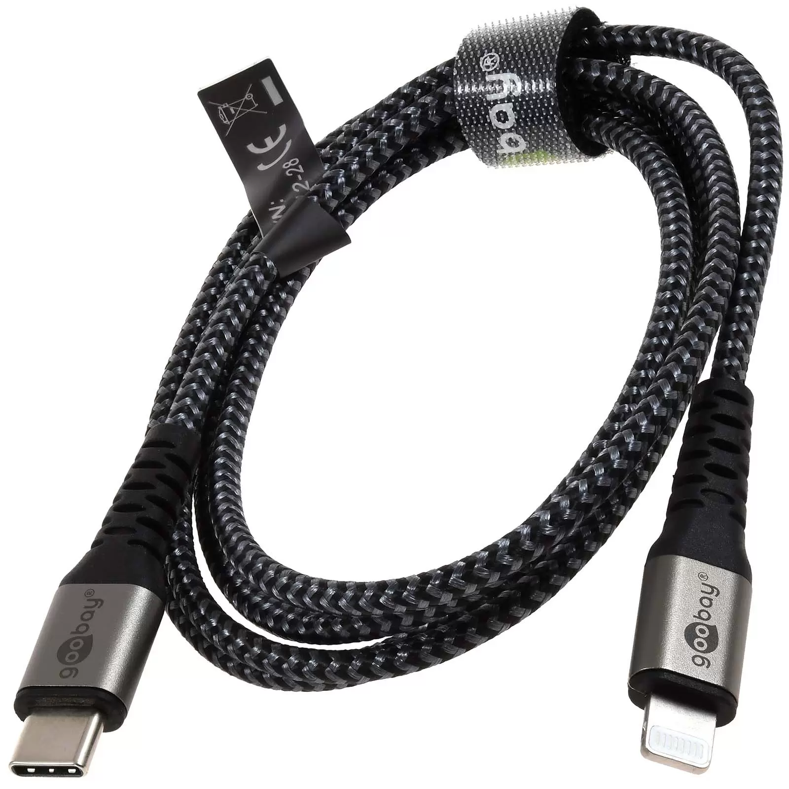 Lade- und Synchronisationskabel USB-Cfür Apple iPhone/iPad schwarz, grau 1 m Lade- und Synchronisationskabel USB-Cfür Apple iPhone/iPad schwarz, grau 1 m