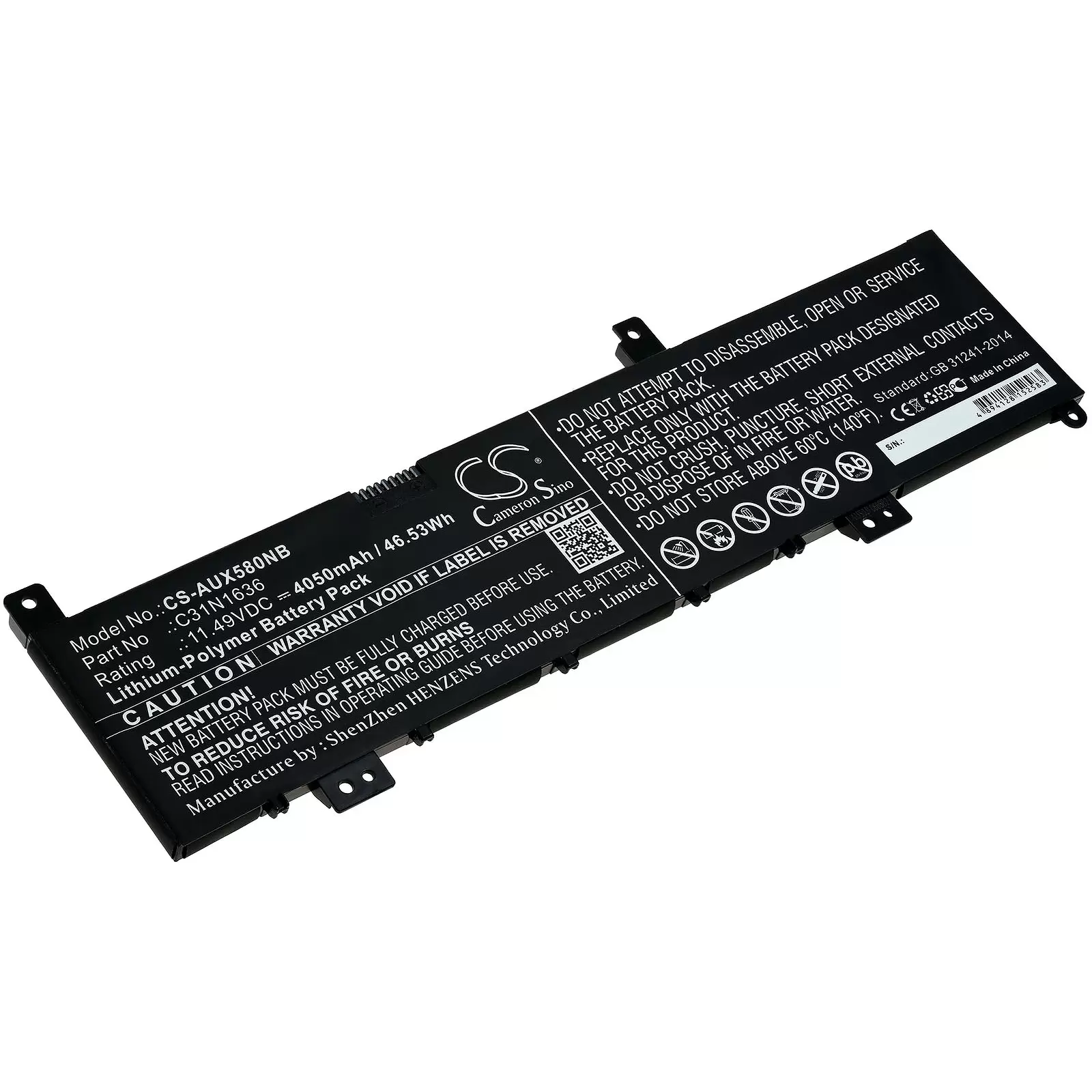 Akku passend für Laptop Asus N580vd-dm027t, X580vd, Typ C31N1636 u.a.