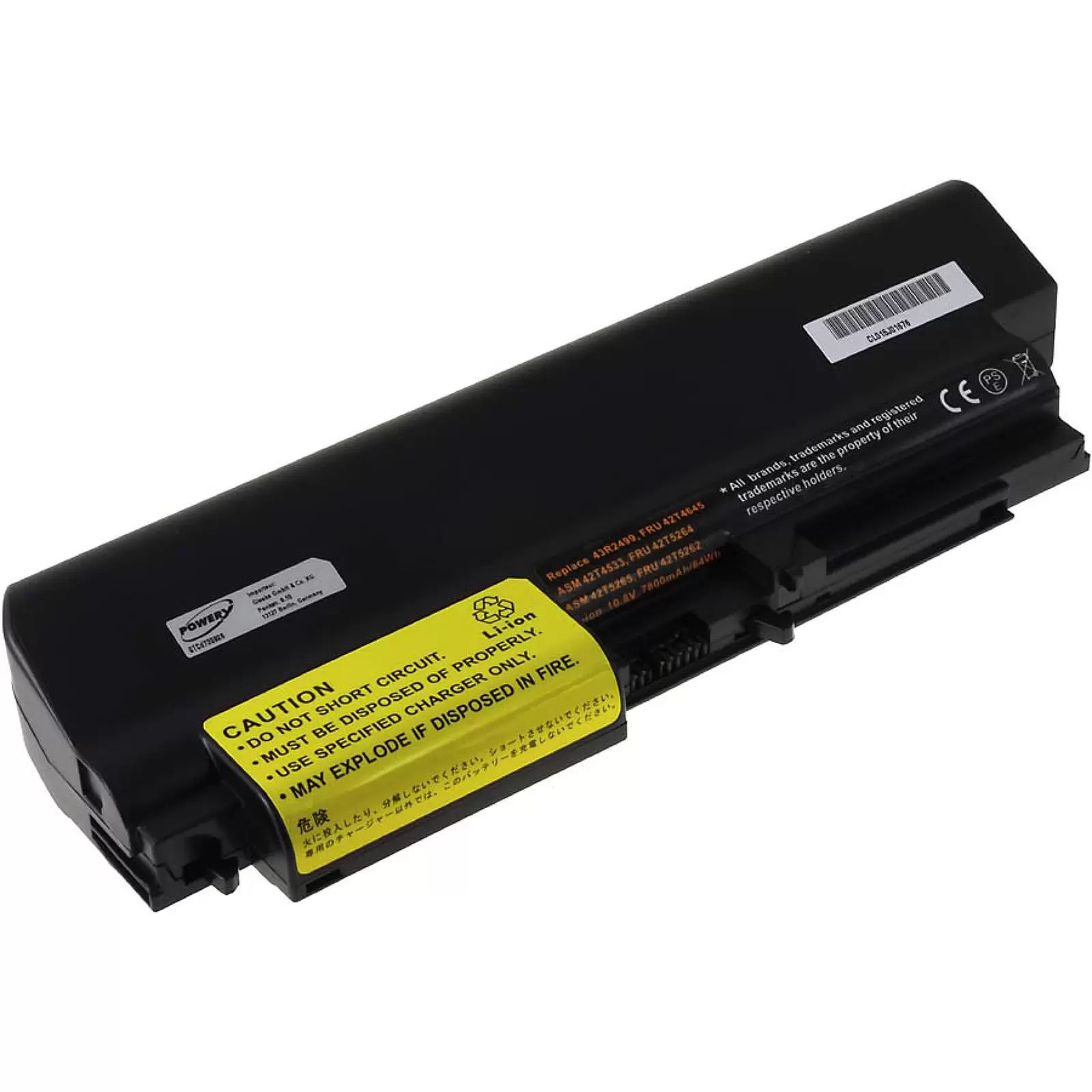 Akku für Lenovo Thinkpad R61 Serie/ R400 Serie/T61 Serie 6600mAh