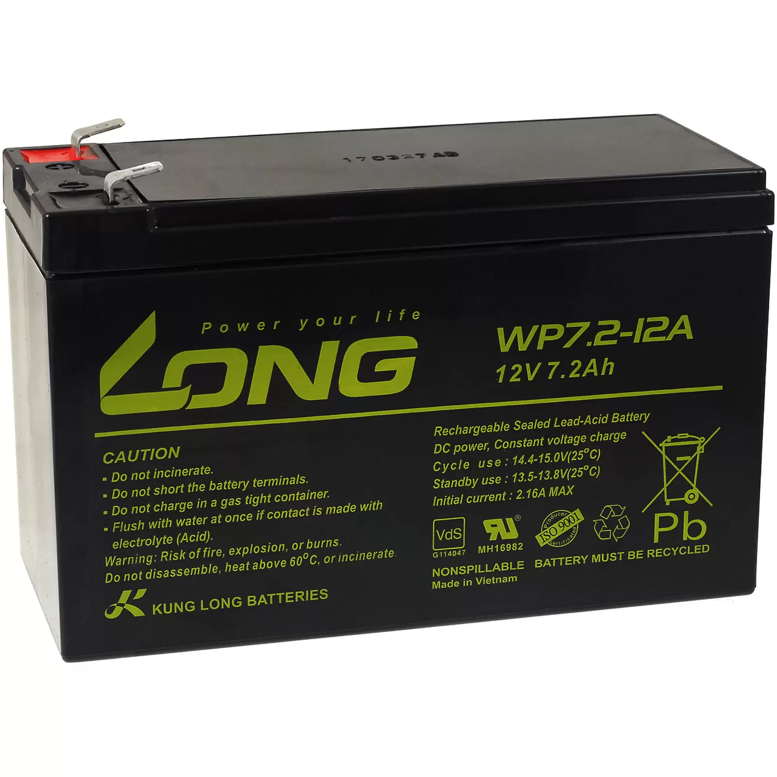 KungLong Bleiakku WP7.2-12A F2 VdS KungLong Bleiakku WP7.2-12A F2 VdS