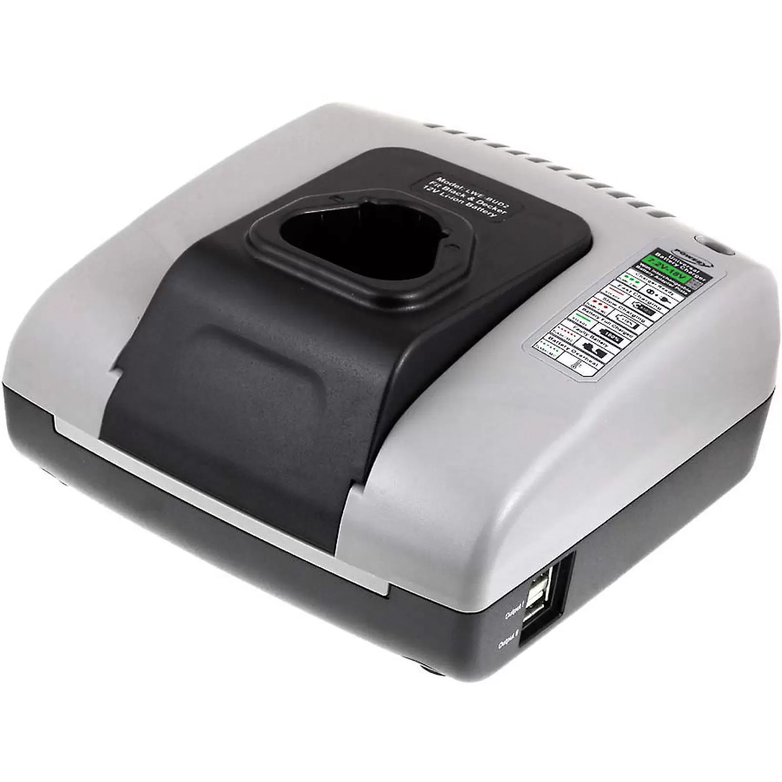 Powery Akku-Ladegerät mit USB für Black&Decker 12V-Li-Ion Powery Akku-Ladegerät mit USB für Black&Decker 12V-Li-Ion