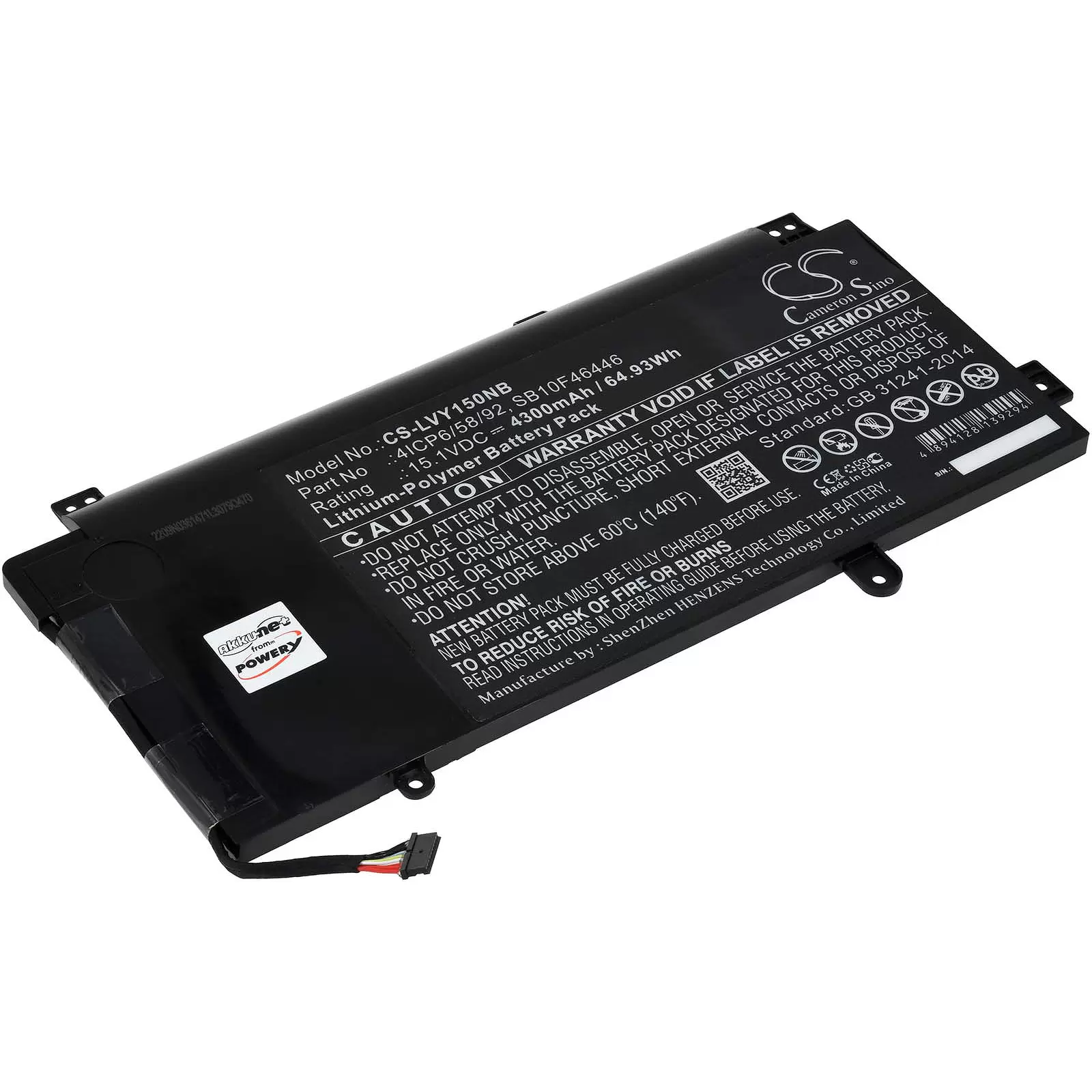Akku passend für Lenovo Thinkpad Yoga 15 20DR, Typ 00HW014 Akku passend für Lenovo Thinkpad Yoga 15 20DR, Typ 00HW014