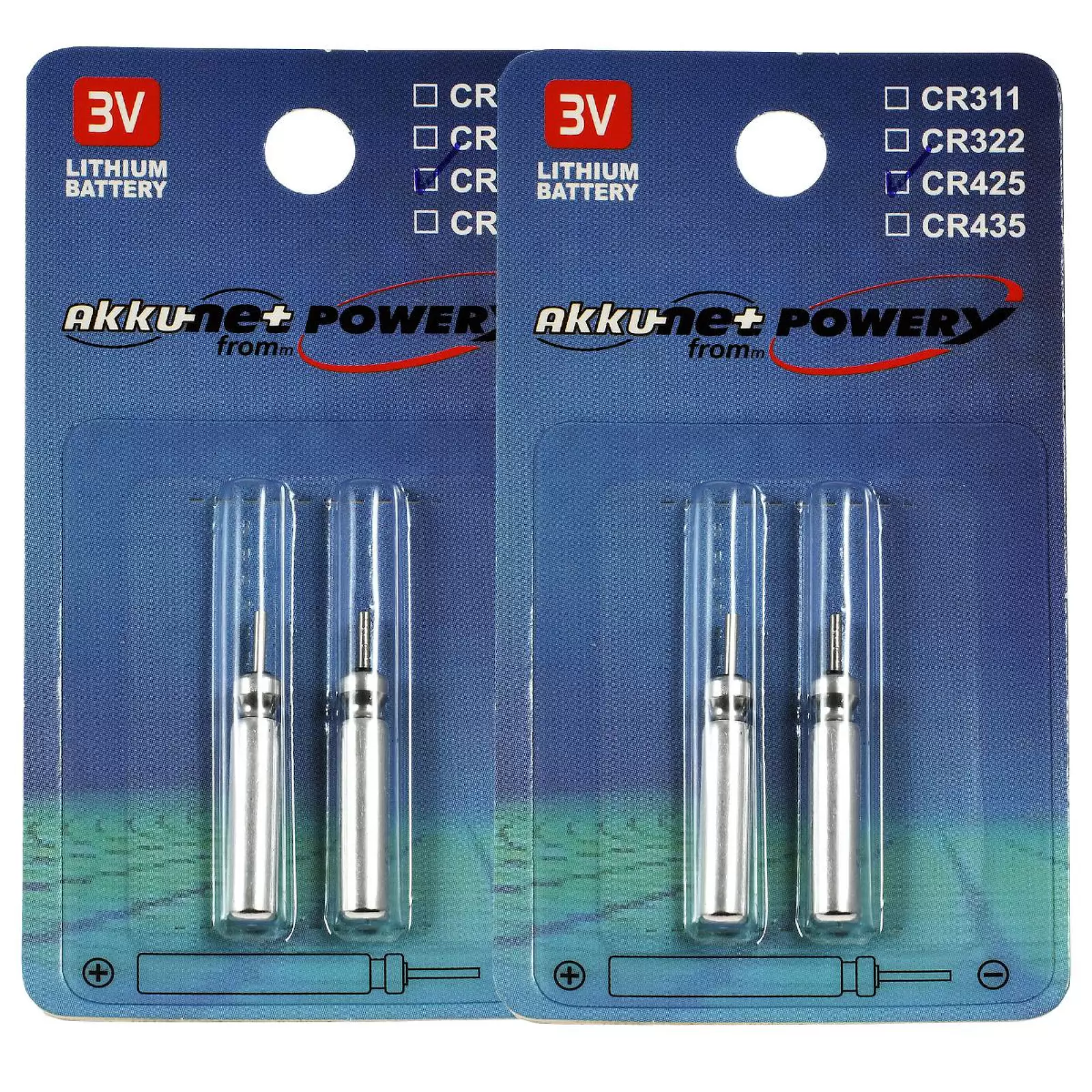 4x Stabbatterie CR425 für Elektro Posen, Angelposen, Bissanzeiger 2x2er Blister