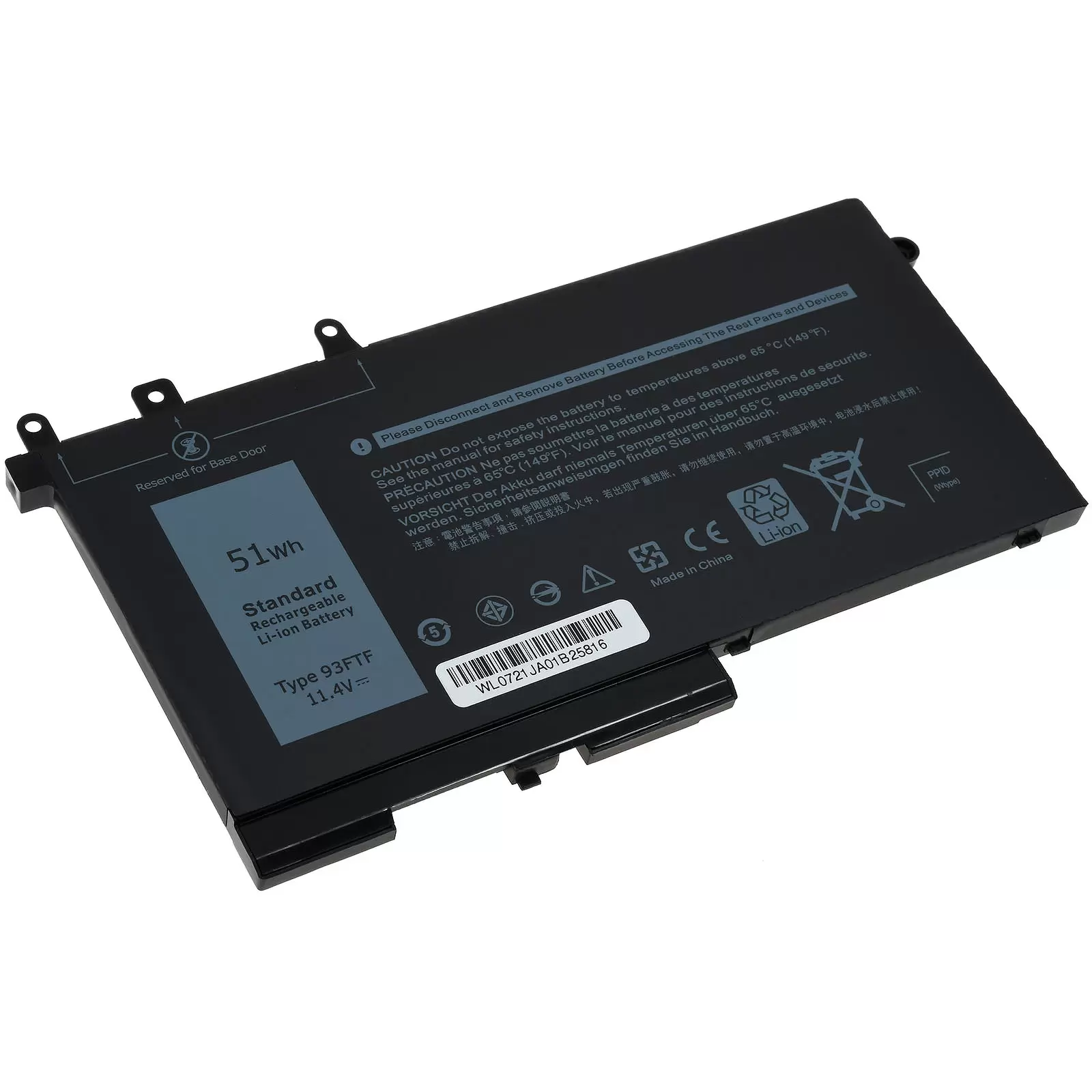 Standardakku passend für Laptop Dell Latitude 5480, 5490, Typ 4YFVG u.a. Standardakku passend für Laptop Dell Latitude 5480, 5490, Typ 4YFVG u.a.
