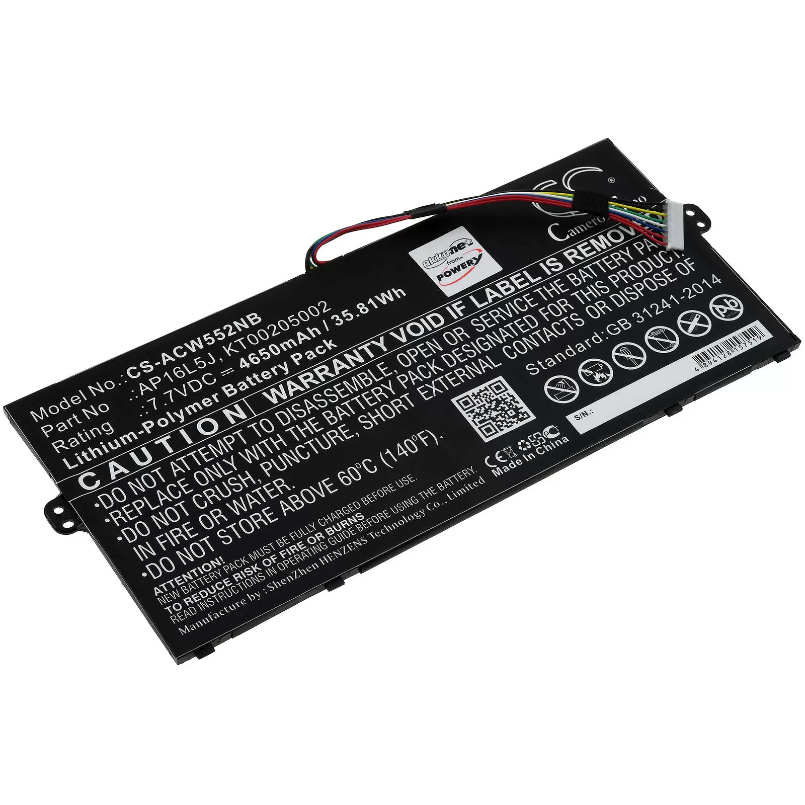 Akku passend für Laptop Acer Swift 5 SF514-53T-573Y, Swift 5 SF514-52T-599X, Typ AP16L5J u.a.