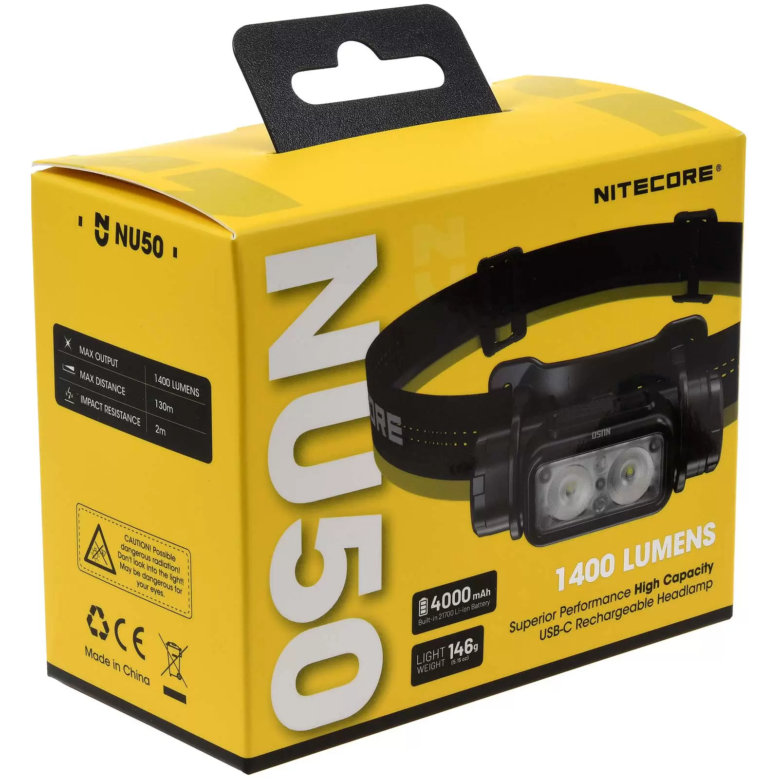 Nitecore NU50 LED Kopflampe, Stirnlampe, Headlamp, USB-C, max. 1400 Lumen Nitecore NU50 LED Kopflampe, Stirnlampe, Headlamp, USB-C, max. 1400 Lumen