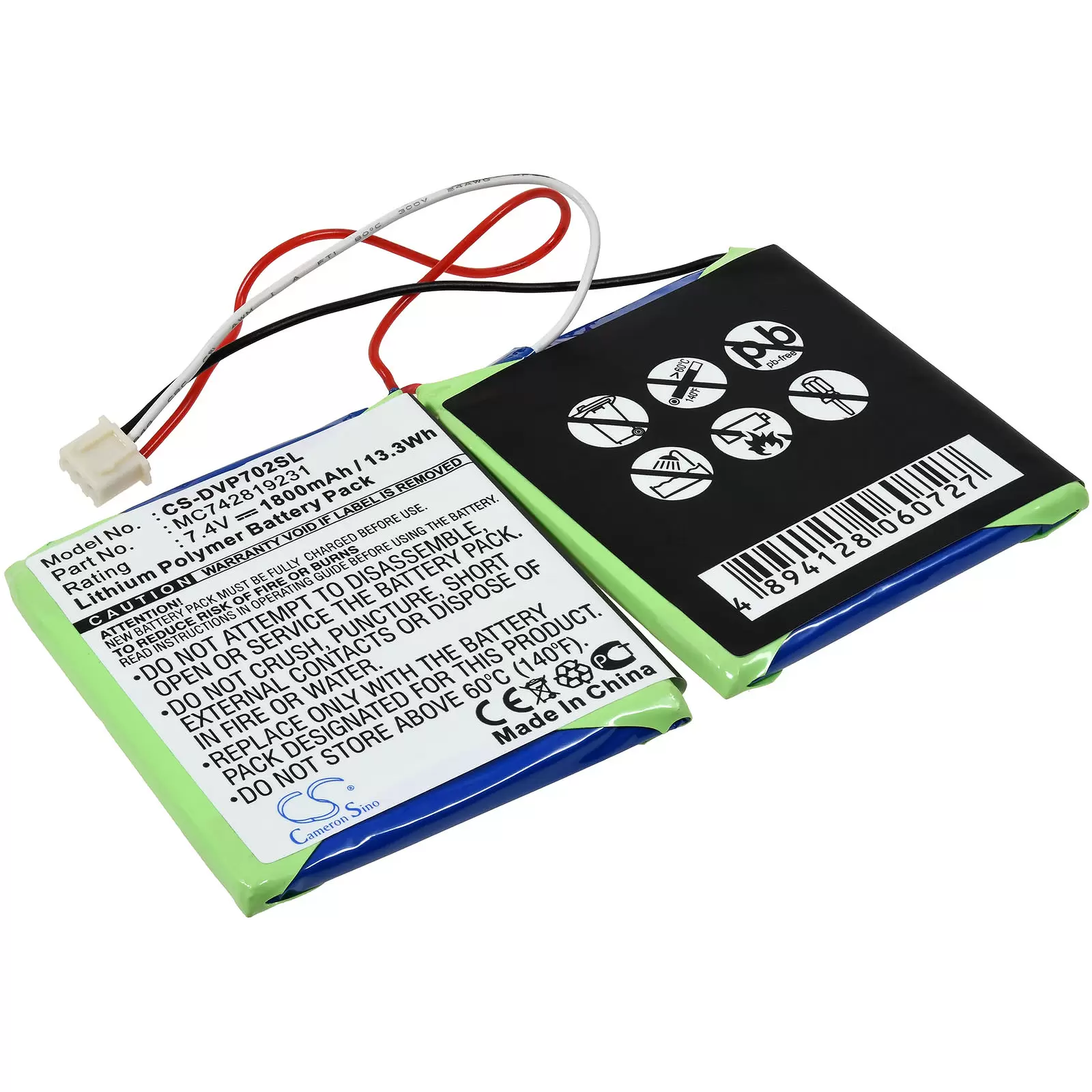 Akku passend für tragbaren DVD-Player Dual DVD-P702, Typ MC742819231 Akku passend für tragbaren DVD-Player Dual DVD-P702, Typ MC742819231