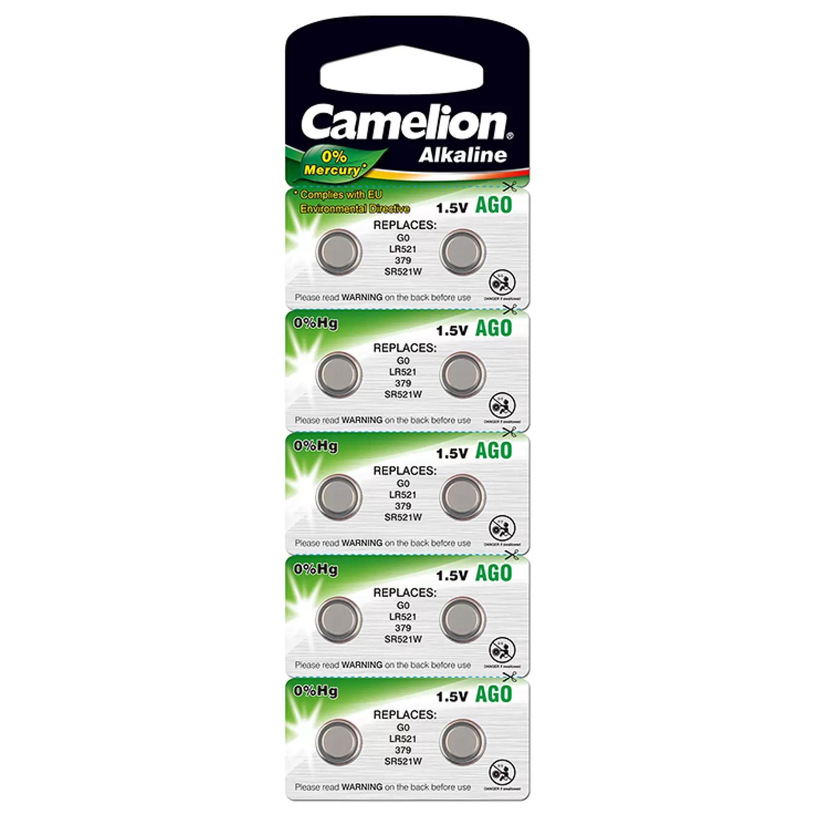 Camelion Knopfzelle LR63 / AG0 / LR521 / 379 / SR521W 10er Blister