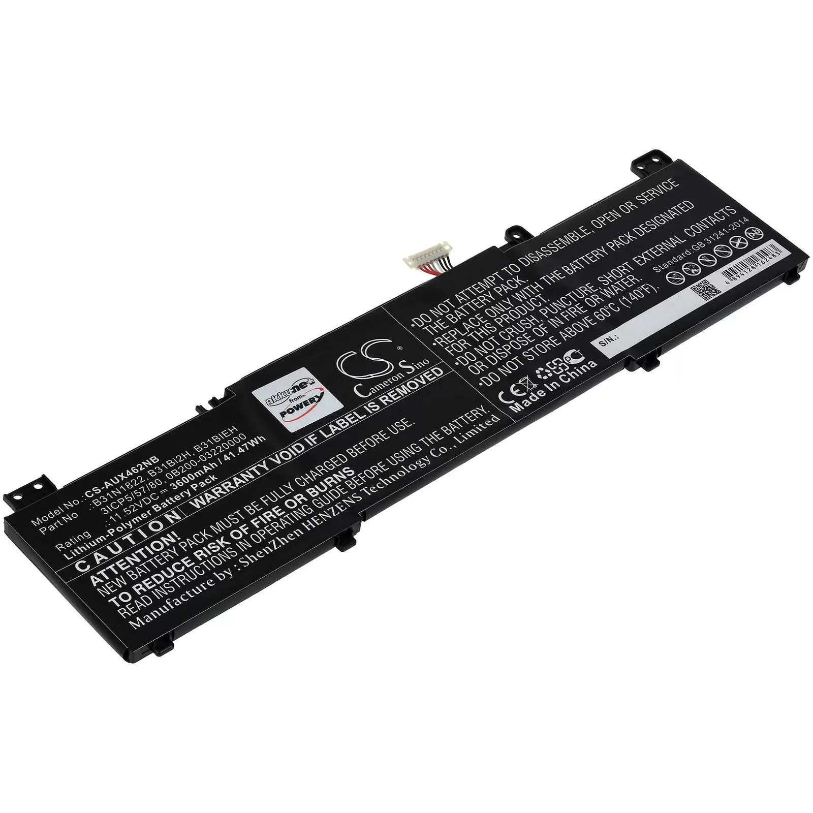 Akku für Laptop Asus Zenbook Flip 14 UM462DA-AI046T / Typ B31N1822 Akku für Laptop Asus Zenbook Flip 14 UM462DA-AI046T / Typ B31N1822