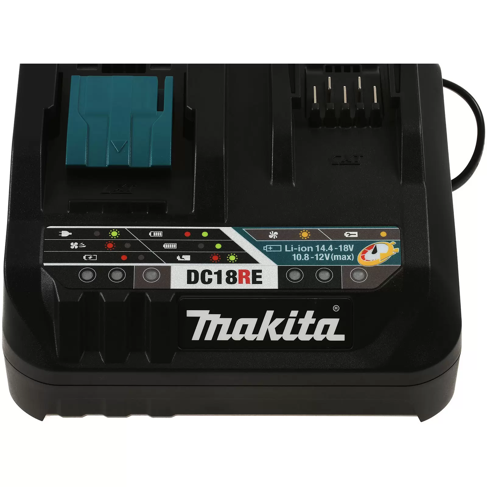 Makita Doppel-Ladegerät DC18RE, 198720-9 für 10,8 / 12V CXT-Akkus & 14,4 / 18V LXT-Akkus Original