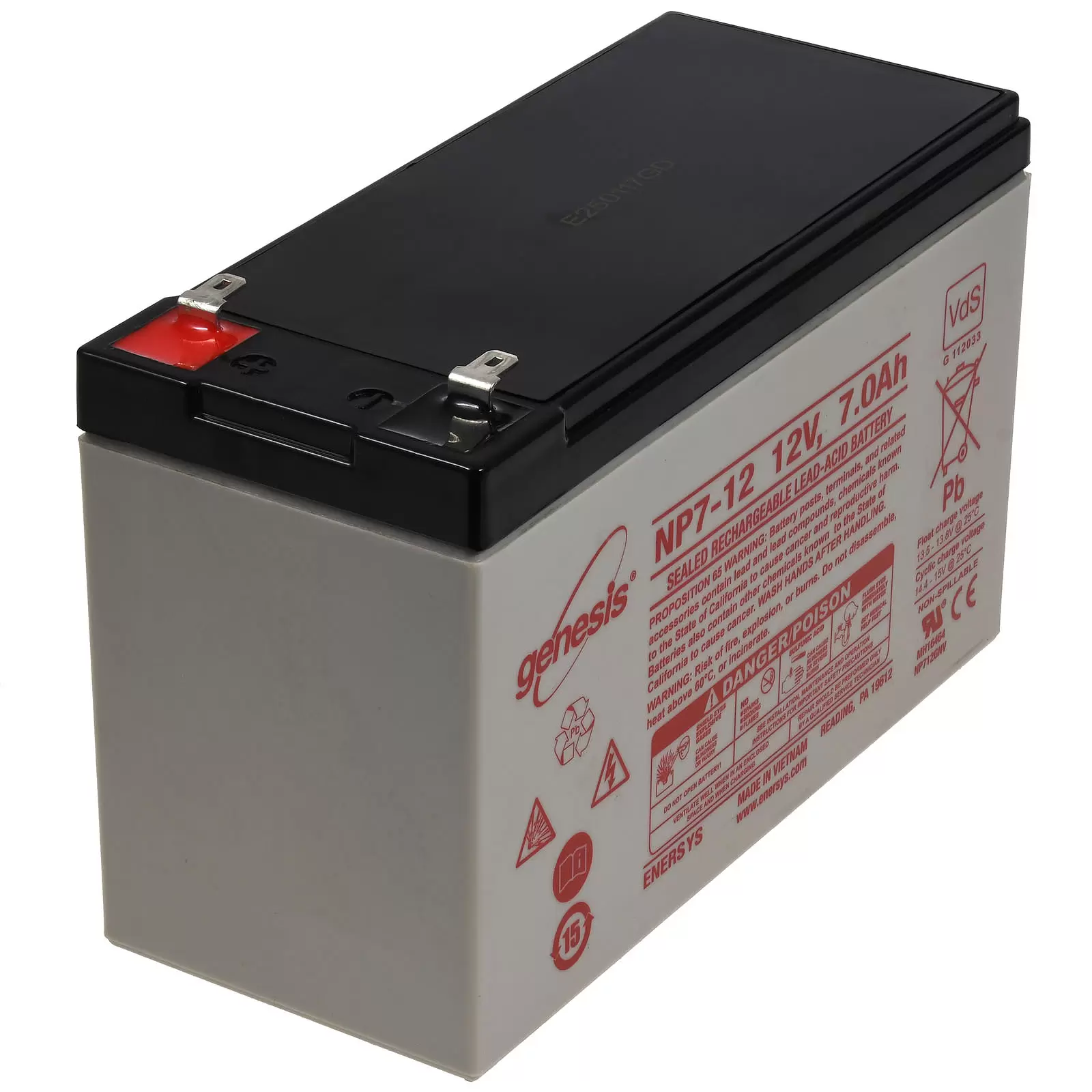 Enersys Hawker AGM Genesis Bleiakku 12V 7 Ah VdS Faston 4,8mm