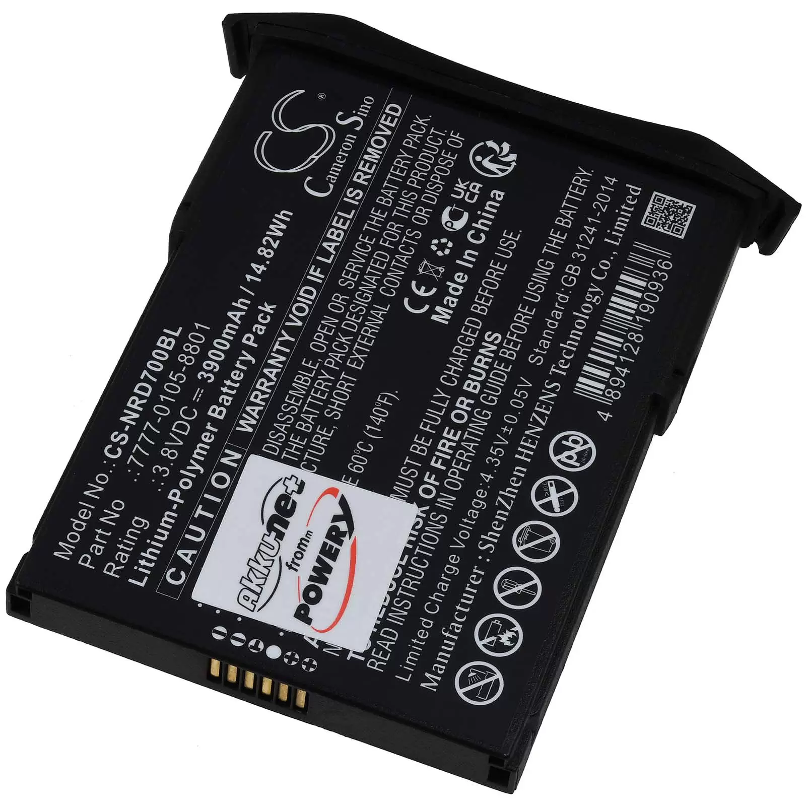 Akku passend für Barcode-Scanner NCR Orderman 7 7 MSR Typ 7777-0105-8801 Akku passend für Barcode-Scanner NCR Orderman 7 7 MSR Typ 7777-0105-8801