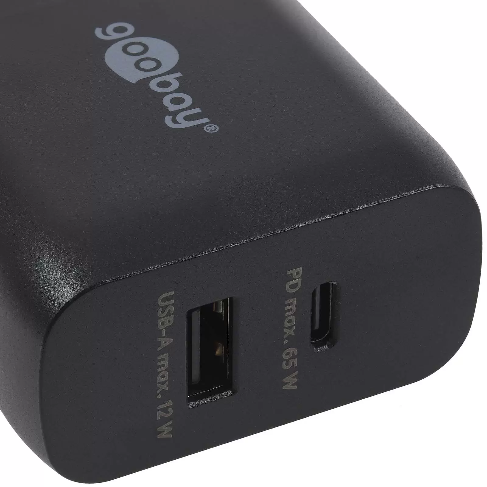 goobay USB-C PD Dual Schnellladegerät 65 W schwarz