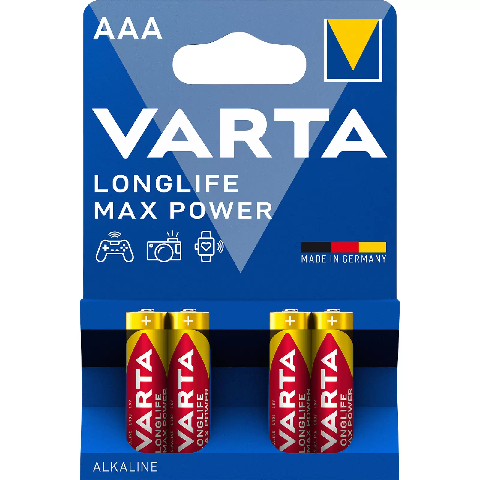 Varta Batterien AAA LR03 Alkaline Micro Longlife Max Power 1,5V 4er Blister