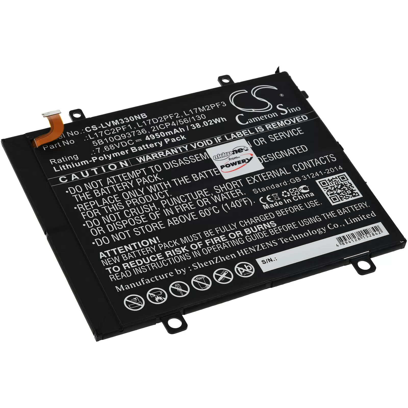 Akku passend für Laptop Lenovo Miix 330, 80XF00DFIN ,Typ L17M2PF3 u.a.