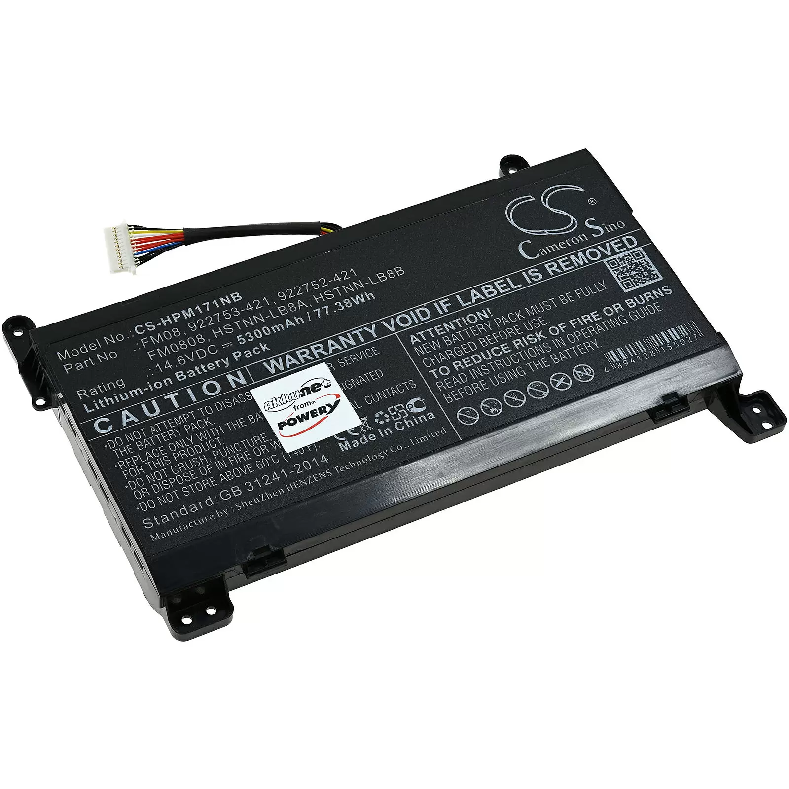 Akku passend für Laptop HP Omen 17-an005tx, 17-an029ng, Typ TPN-Q195 (12 Pin-Stecker) Akku passend für Laptop HP Omen 17-an005tx, 17-an029ng, Typ TPN-Q195 (12 Pin-Stecker)