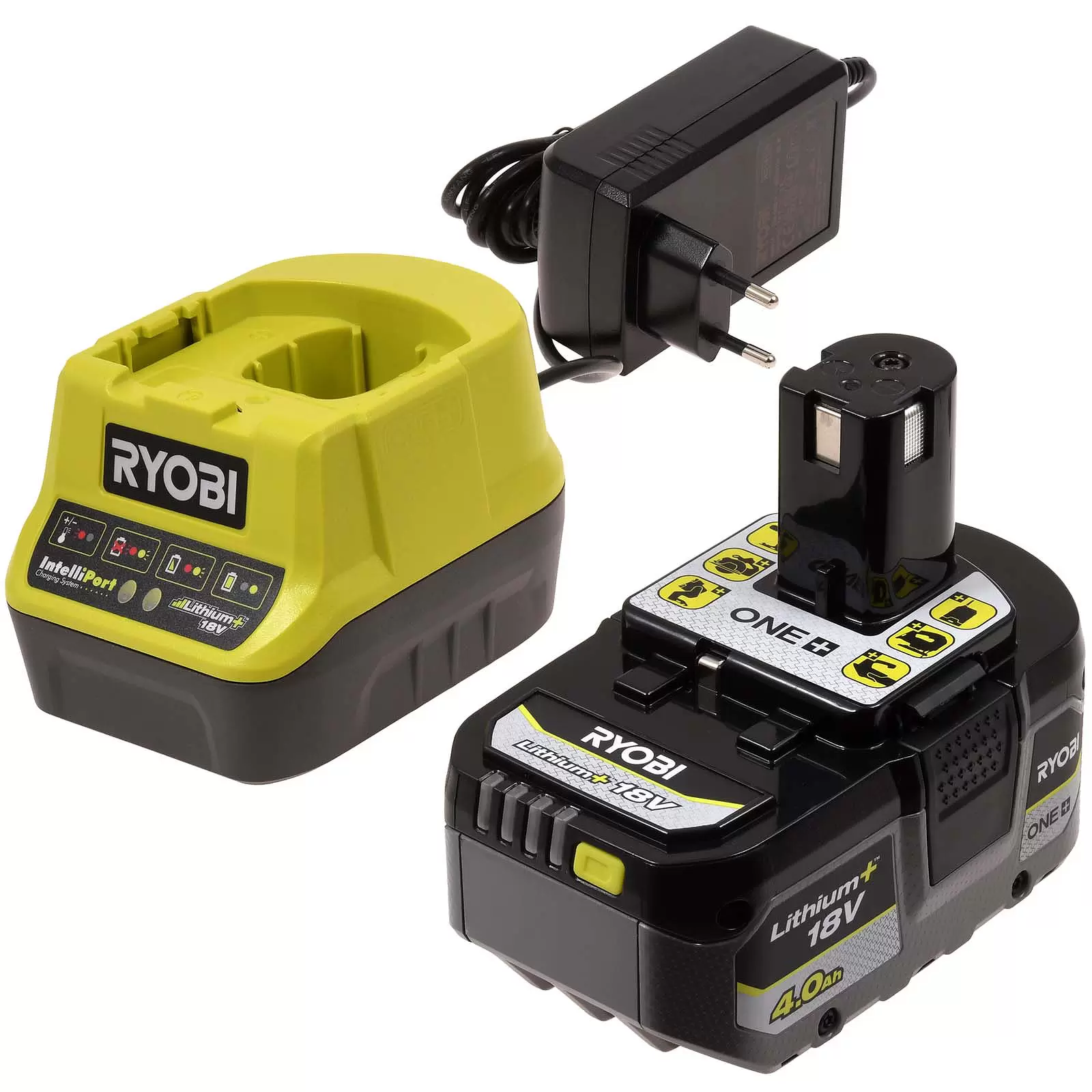 Ryobi ONE+ HP Akku & Ladegerät RC18120-140X 18V/4,0Ah Li-Ion Ryobi ONE+ HP Akku & Ladegerät RC18120-140X 18V/4,0Ah Li-Ion