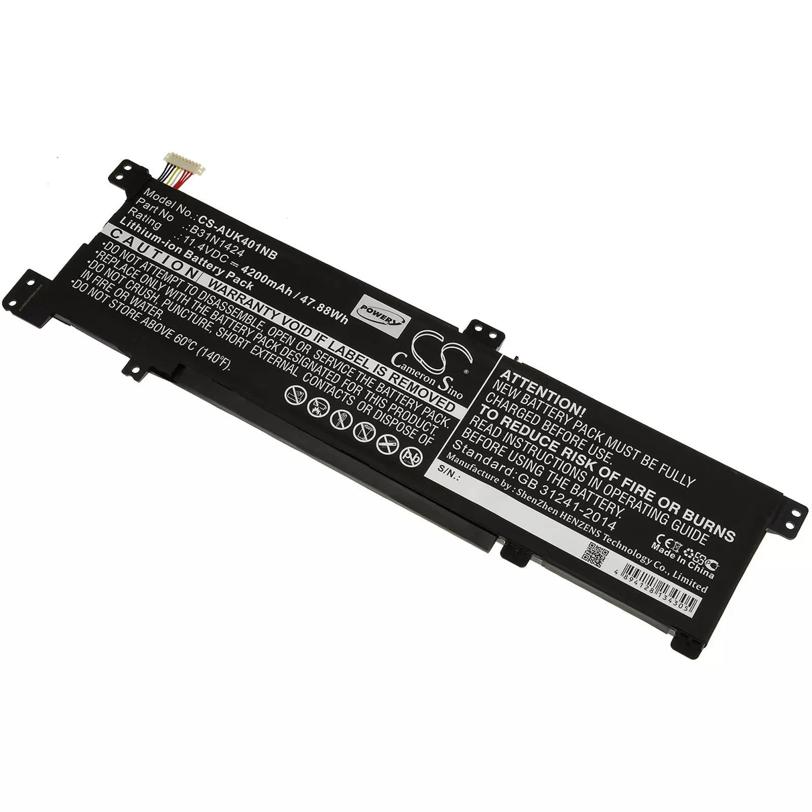 Akku für Laptop Asus A400U / K401 / Typ B31N1424