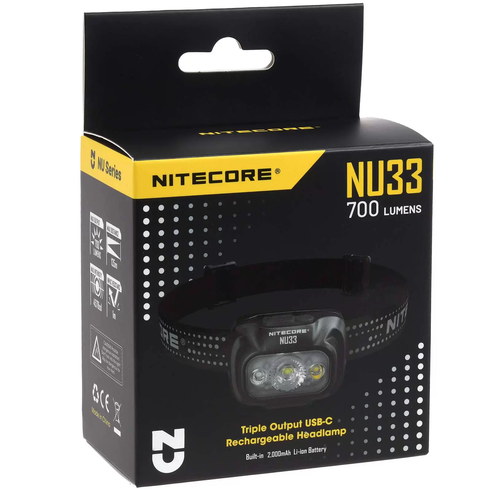 Nitecore NU33 LED Kopflampe, Stirnlampe, Headlamp, USB-C, max. 700 Lumen