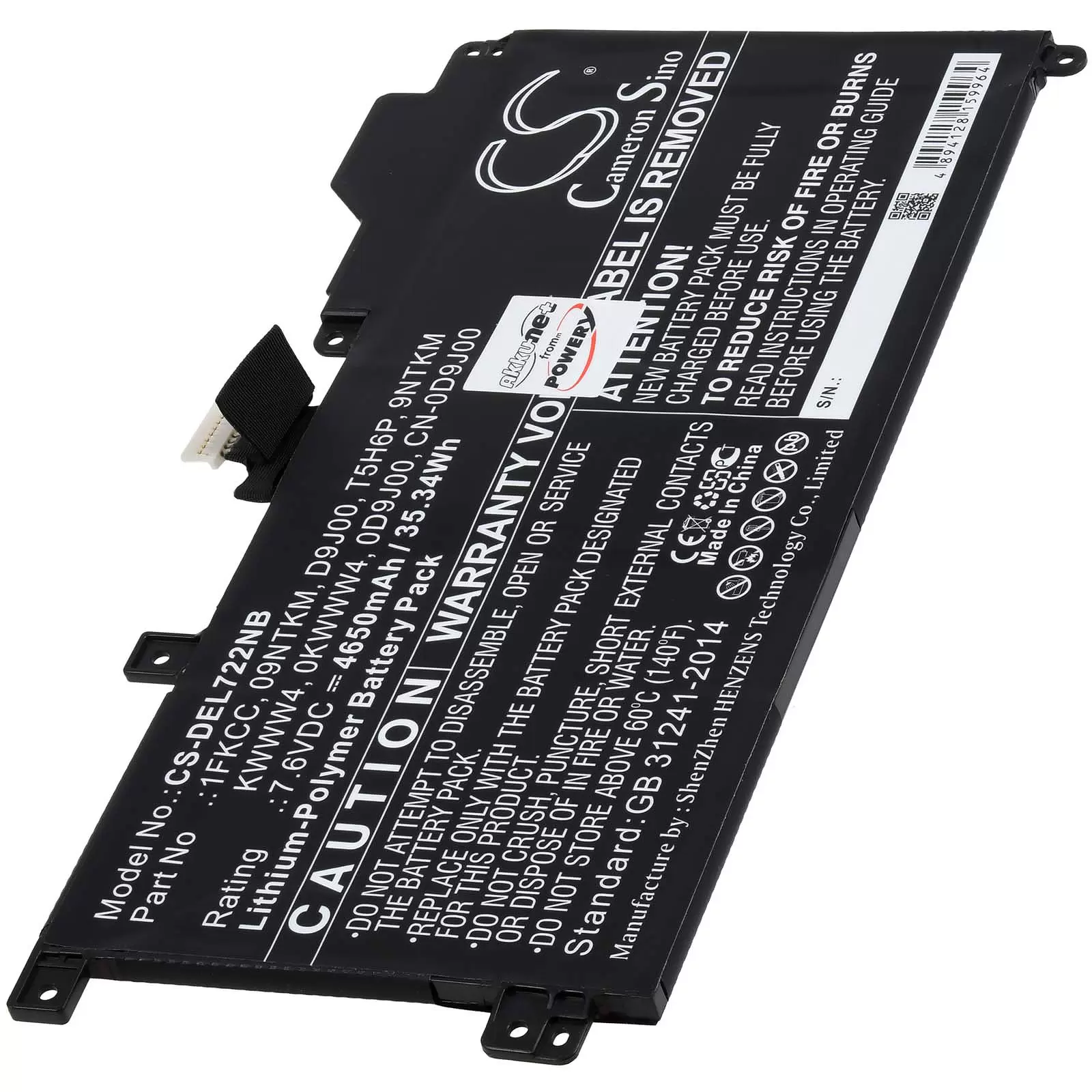 Akku passend für Laptop Dell Latitude 7200 2-in-1 Latitude 12 7200 Typ 09NTKM Akku passend für Laptop Dell Latitude 7200 2-in-1 Latitude 12 7200 Typ 09NTKM