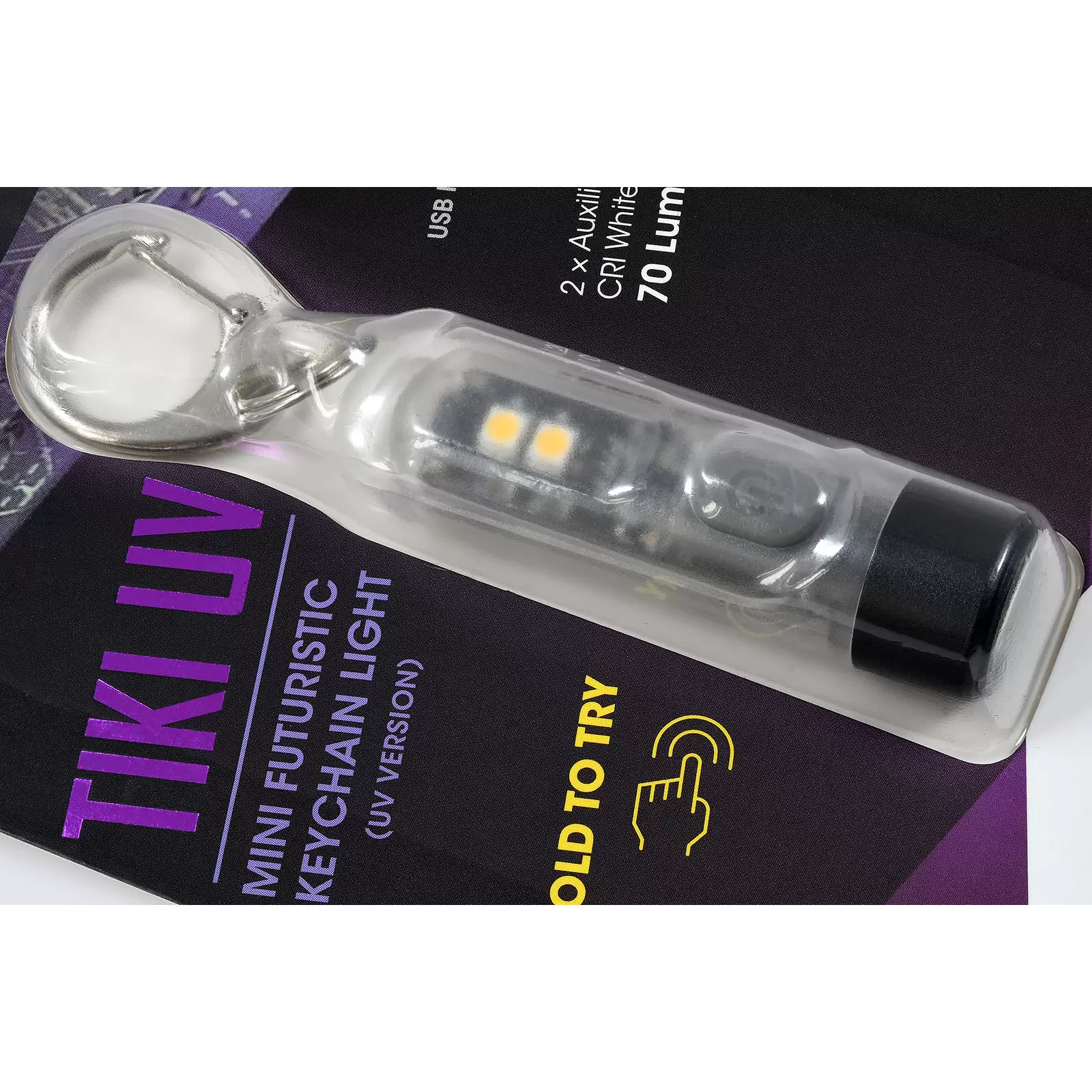 Schlüsselanhänger-Taschenlampe Nitecore TIKI UV - 1000mW, mit Micro-USB Port transparent