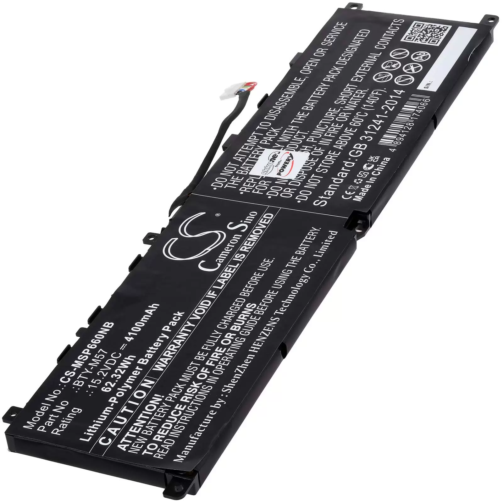 Akku passend für Laptop MSI GP66, GP76, Leopard 10UG, Typ BTY-M57 Akku passend für Laptop MSI GP66, GP76, Leopard 10UG, Typ BTY-M57