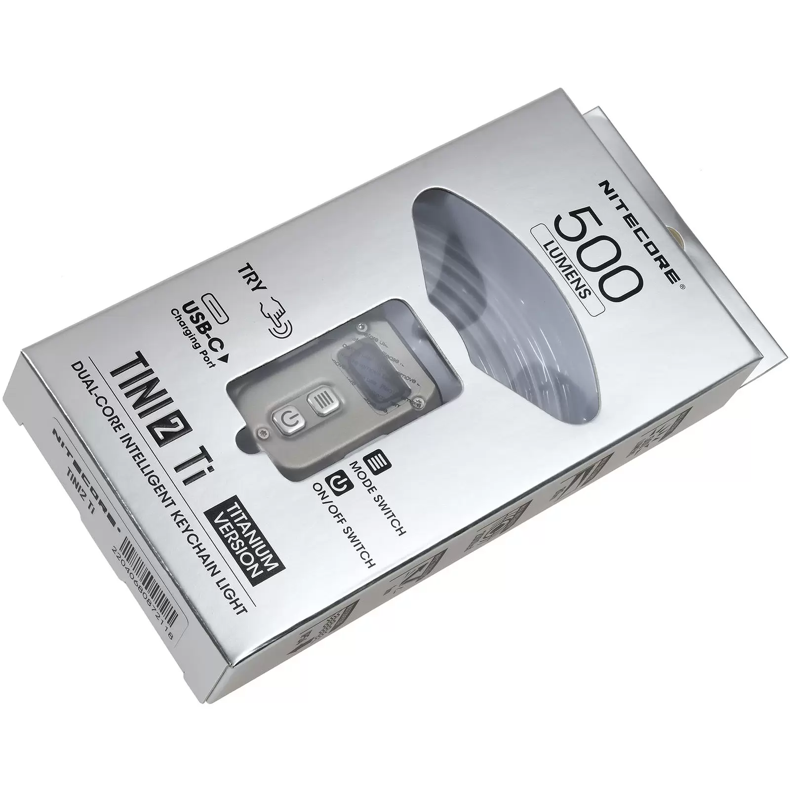 Nitecore TINI 2 Titanium LED-Schlüsselanhänger-Taschenlampe, TITAN, 500 Lumen