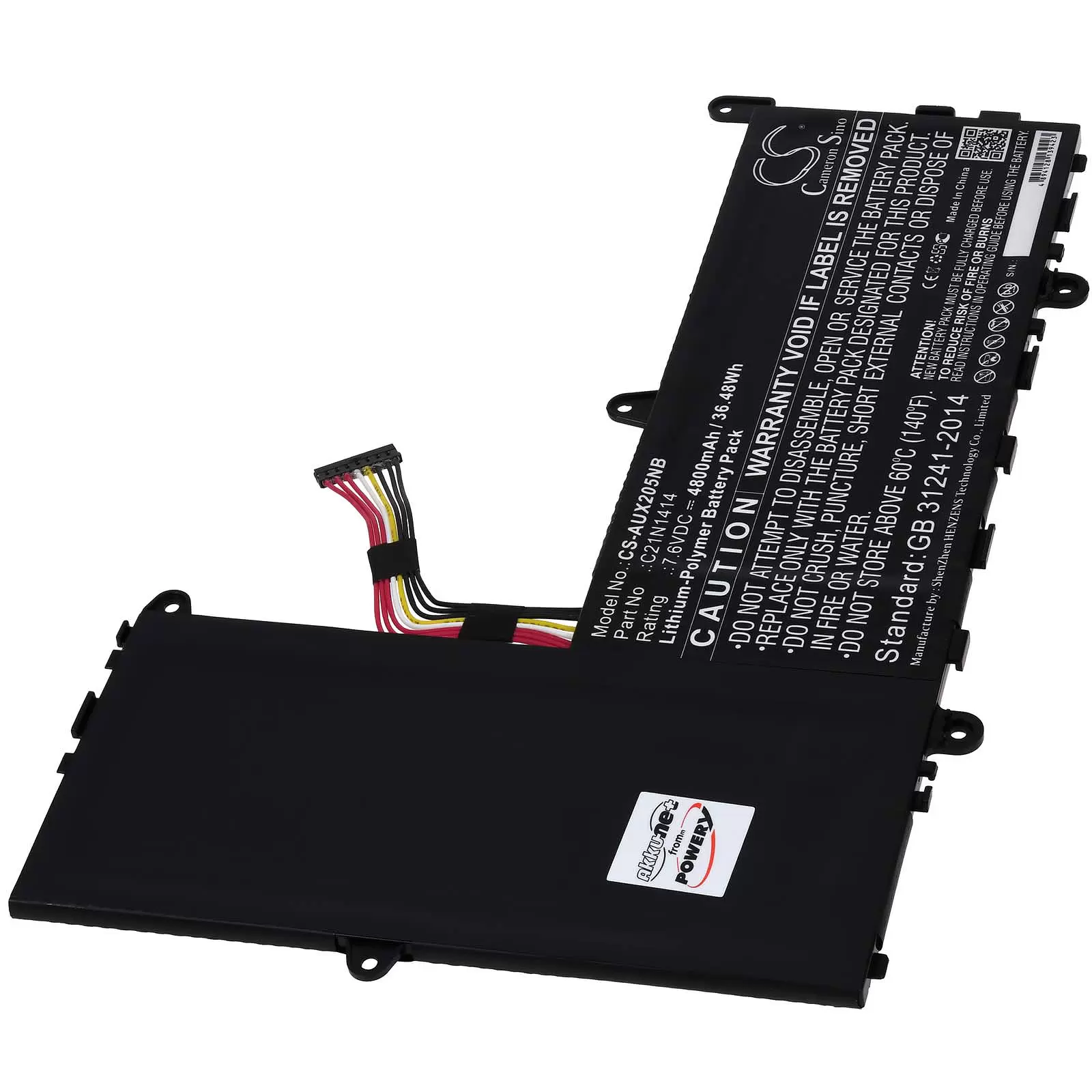 Akku passend für Asus EeeBook X205, EeeBook F205TA, Typ C21N1414 Akku passend für Asus EeeBook X205, EeeBook F205TA, Typ C21N1414