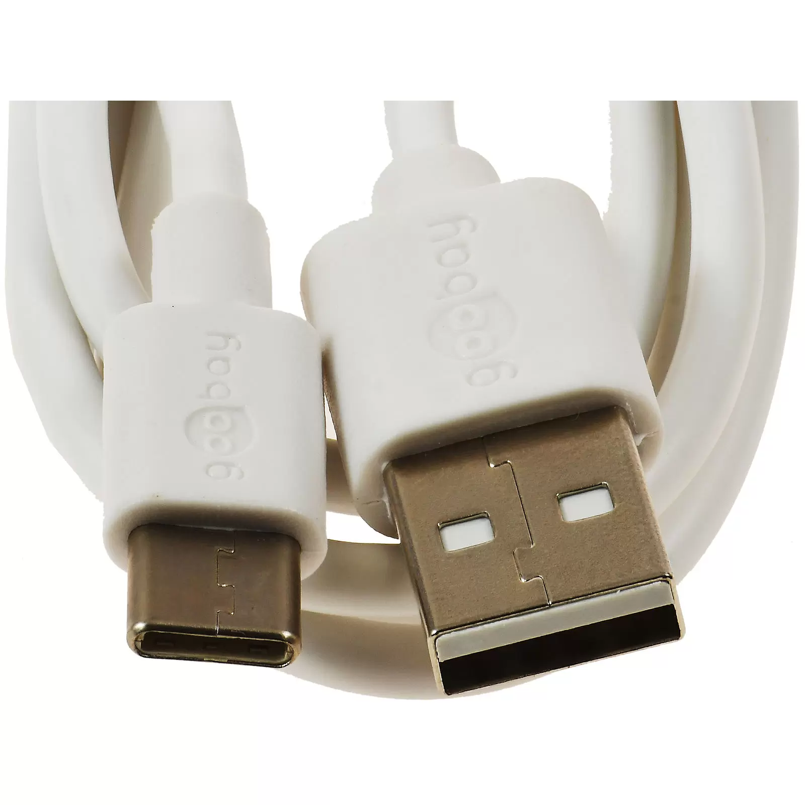 goobay USB-C Lade- u. Synchronisationskabel für Geräte mit USB-C Anschluss, 1m, Weiß