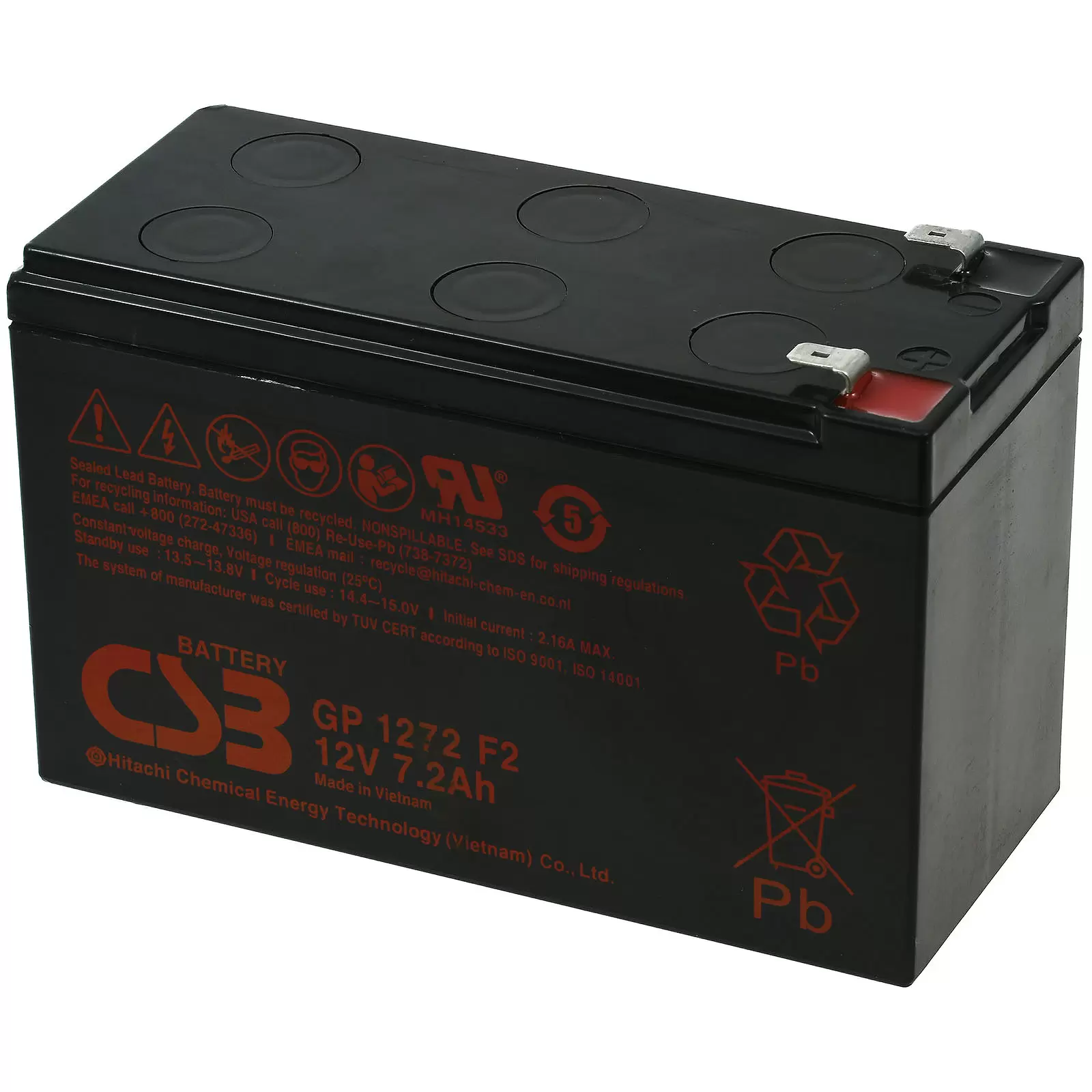 CSB Standby Bleiakku GP1272 F2 u.a. passend für APC Back-UPS BK500 12V 7,2Ah