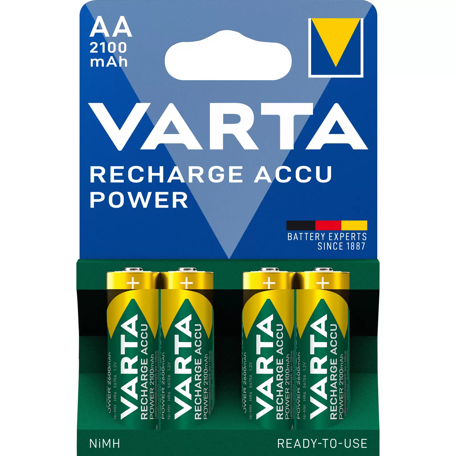 Varta Akku Mignon AA HR06 Pre-charged 1,2V 2100mAh 4er Blister Varta Akku Mignon AA HR06 Pre-charged 1,2V 2100mAh 4er Blister