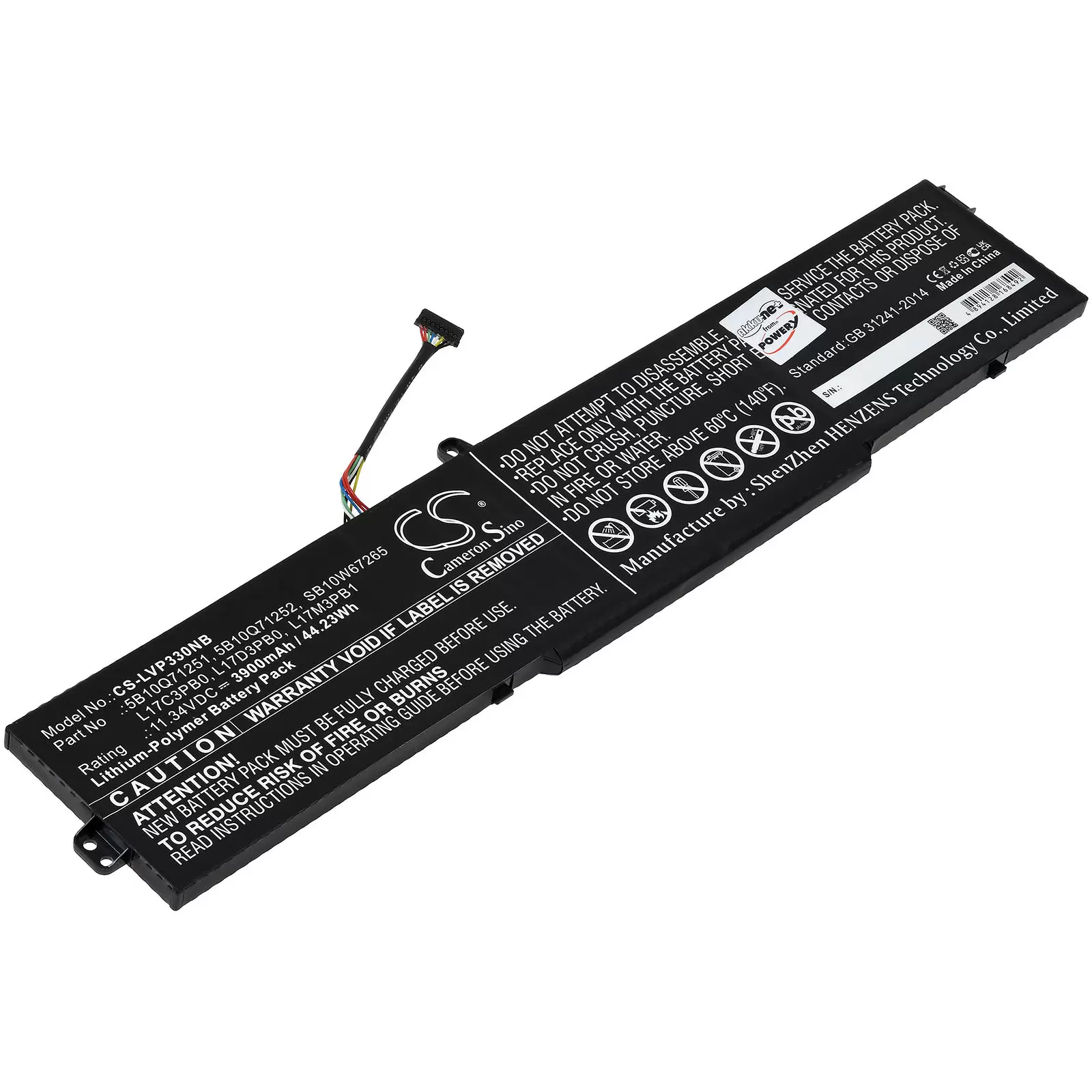 Akku für Laptop Lenovo IdeaPad 330-15ICH(81FK003XM), Ideapad 330-15ICH(81FK0041GE), Typ L17M3PB1 Akku für Laptop Lenovo IdeaPad 330-15ICH(81FK003XM), Ideapad 330-15ICH(81FK0041GE), Typ L17M3PB1