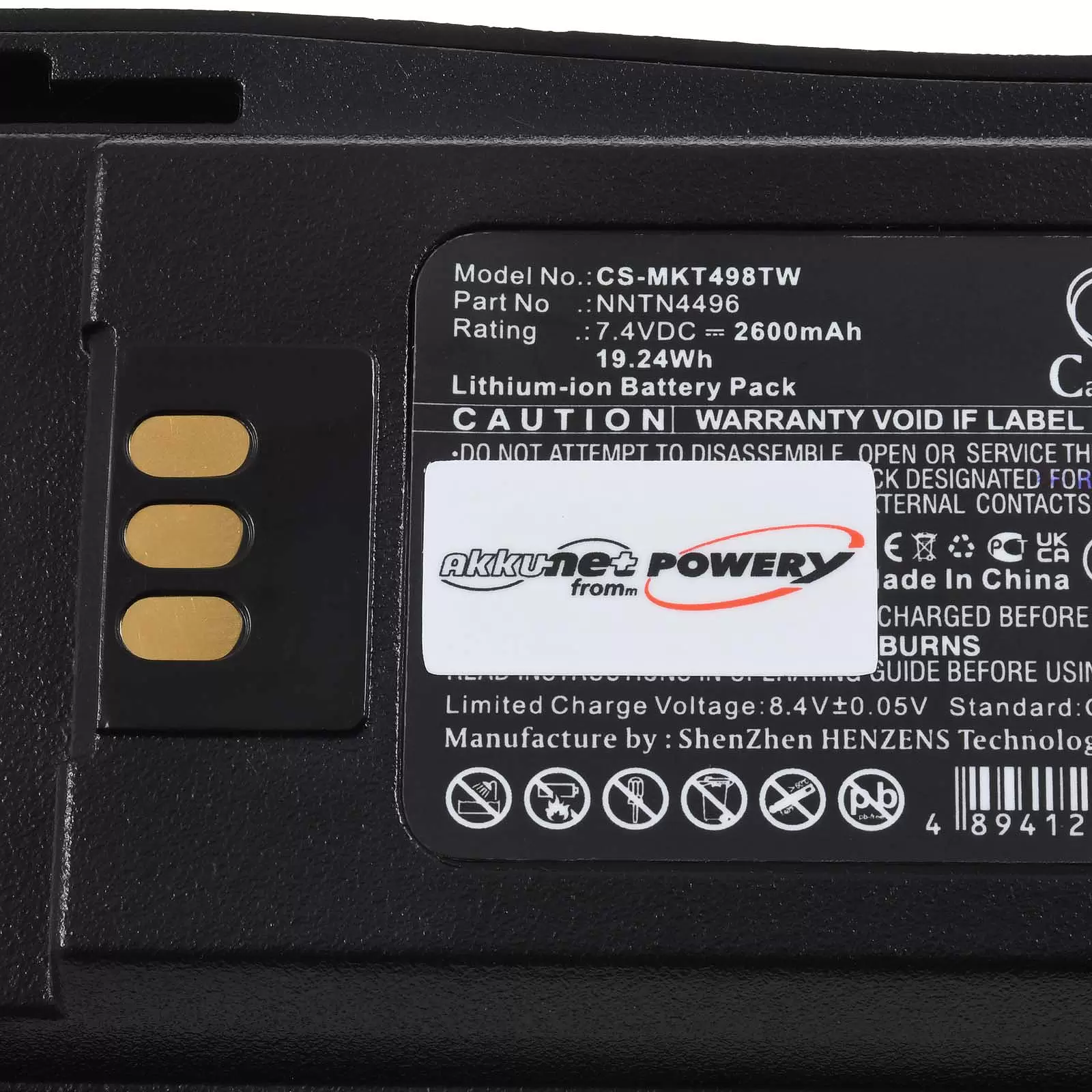 Powerakku passend für Motorola CP150 CP200/PR400 Typ NNTN4970A Bauform beachten!