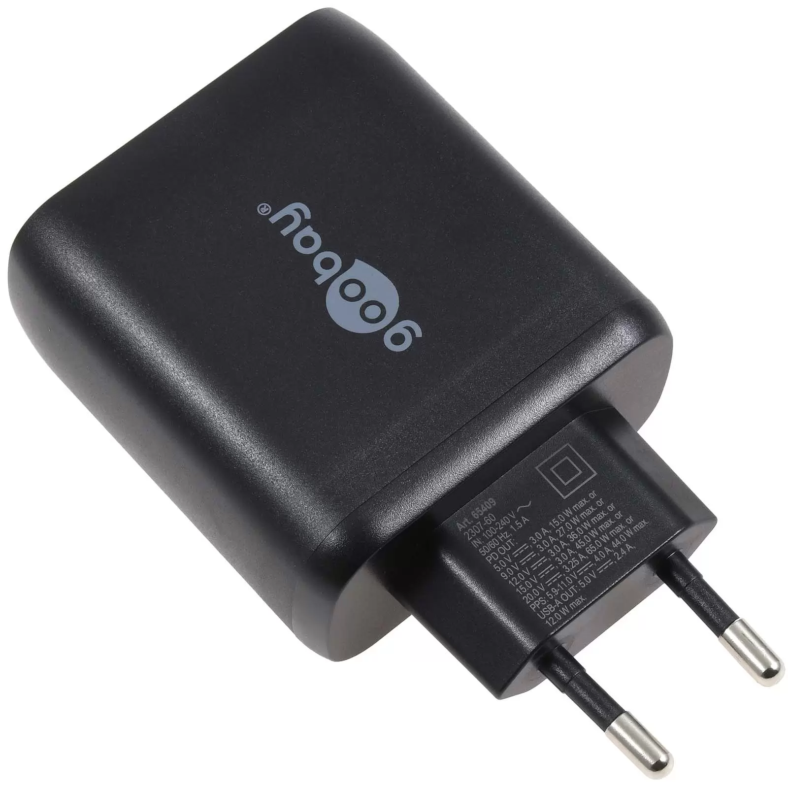 goobay USB-C PD Dual Schnellladegerät 65 W schwarz