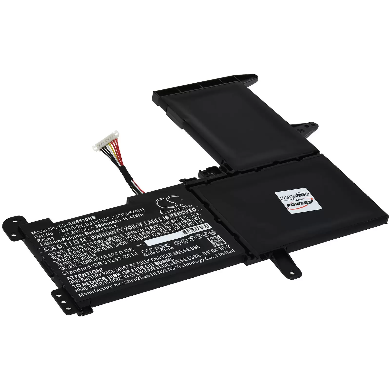 Akku passend für Laptop Asus X510, Vivobook S15, Typ B31N1637 u.a. Akku passend für Laptop Asus X510, Vivobook S15, Typ B31N1637 u.a.