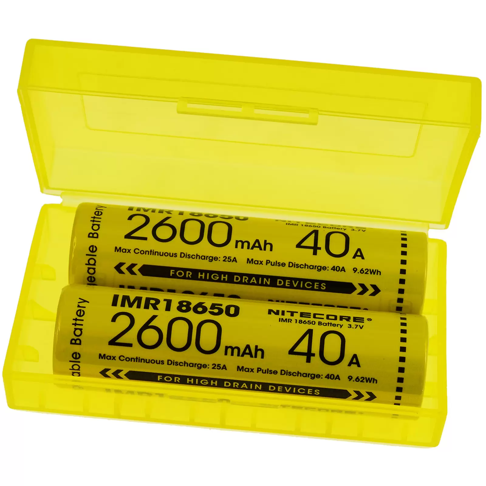 Nitecore Li-Ion Akku Typ IMR18650 2600mAh/40A 2er Packung Original Nitecore Li-Ion Akku Typ IMR18650 2600mAh/40A 2er Packung Original