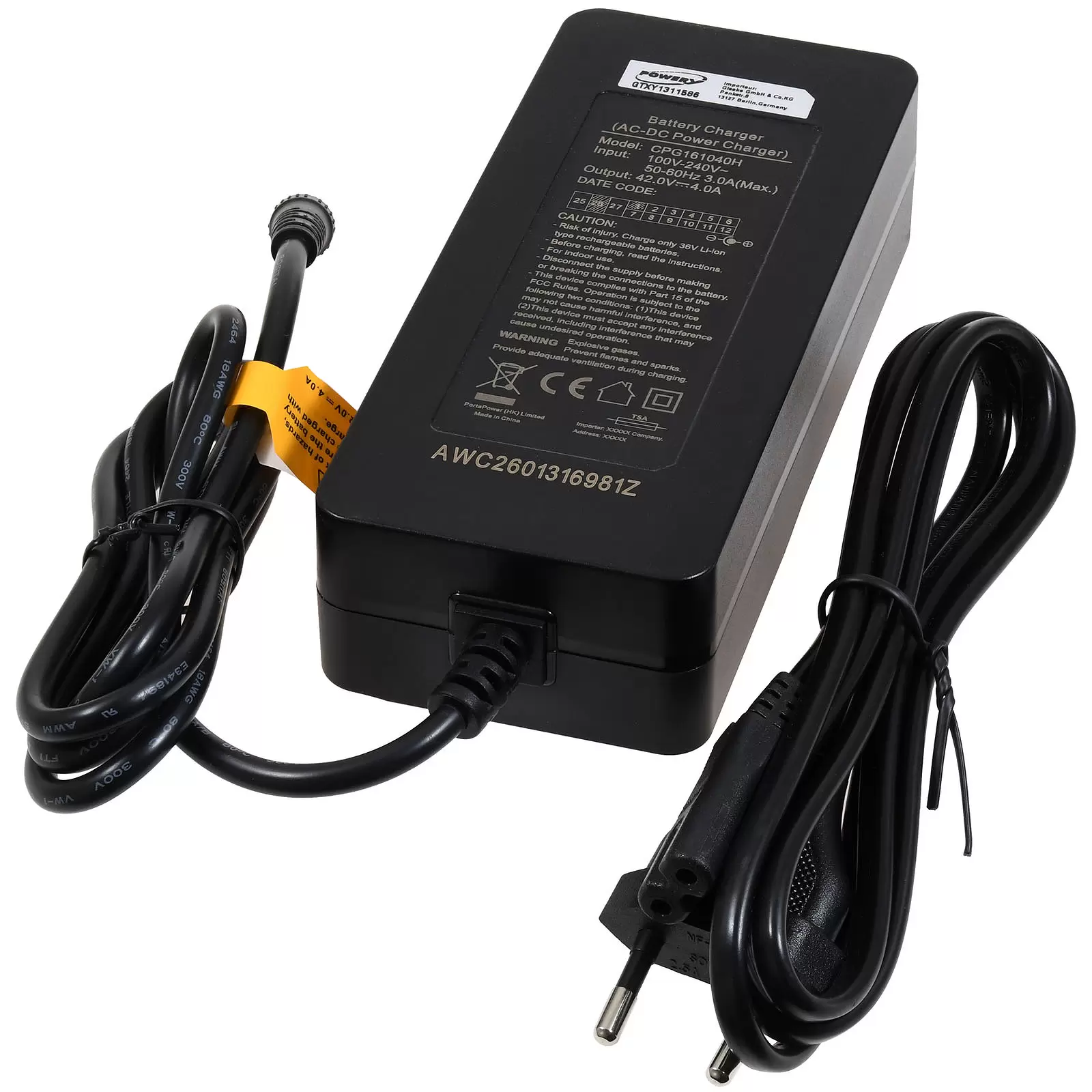 Ladegerät, Netzteil für E-Bike-, Elektrofahrradakku 42V 4A Ladegerät, Netzteil für E-Bike-, Elektrofahrradakku 42V 4A