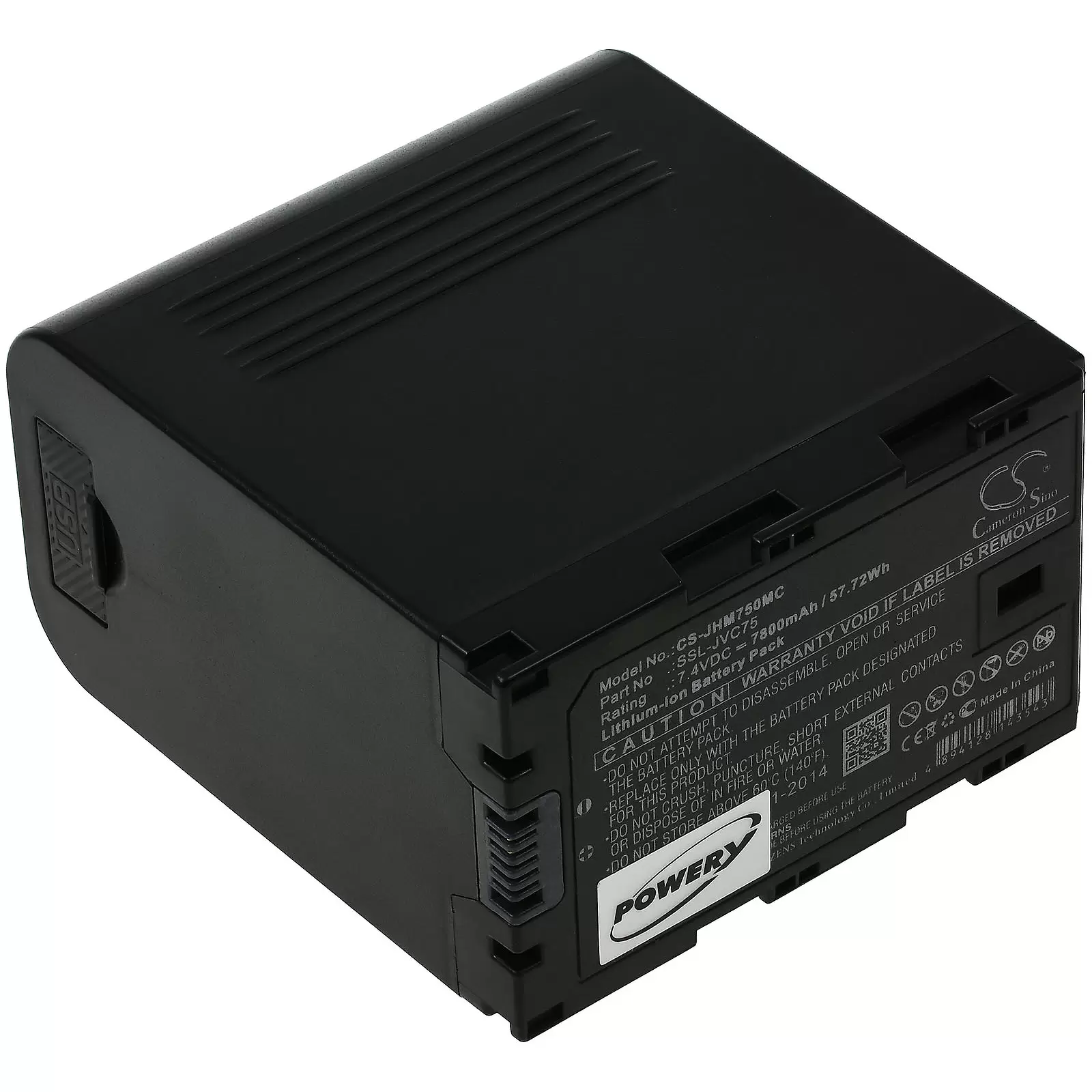 Powerakku für Profi-Videokamera JVC GY-HM200 / Typ SSL-JVC75 mit USB