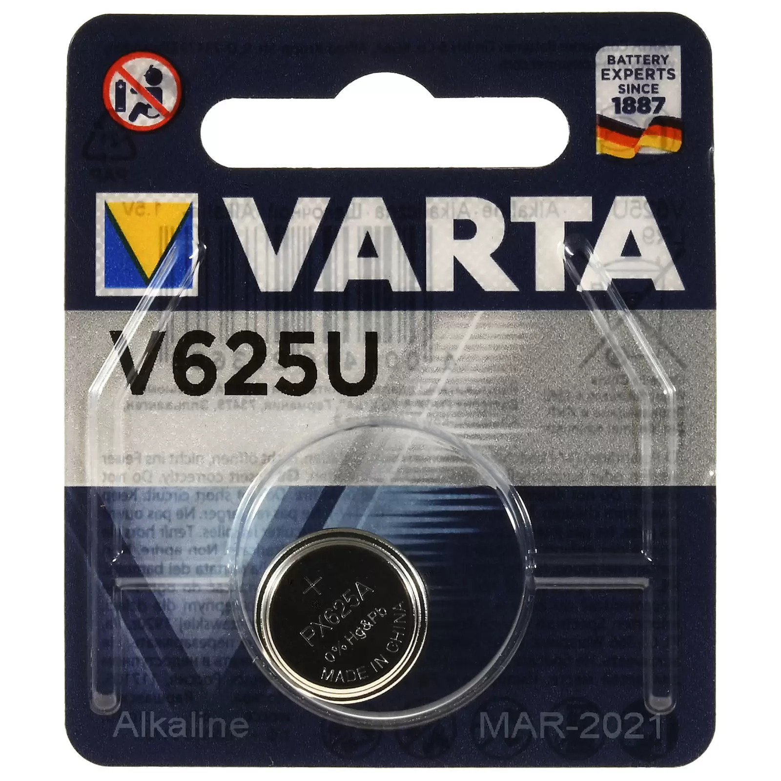 Varta Knopfzelle 625A LR9 PX625 PX625G V625U Alkaline 1er Blister Varta Knopfzelle 625A LR9 PX625 PX625G V625U Alkaline 1er Blister