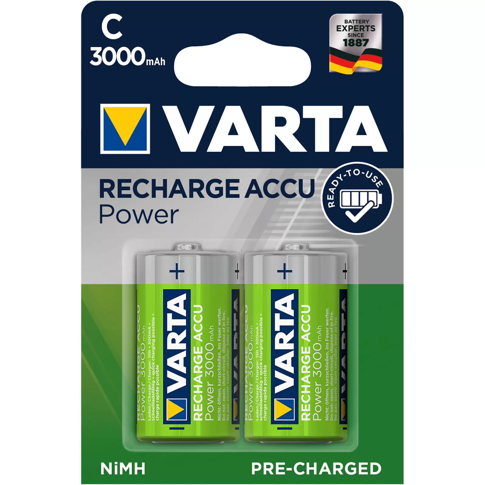 Varta Akku Ready to Use 56714 Baby C LR14 HR14 3000mAh NiMH 2er Blister Varta Akku Ready to Use 56714 Baby C LR14 HR14 3000mAh NiMH 2er Blister