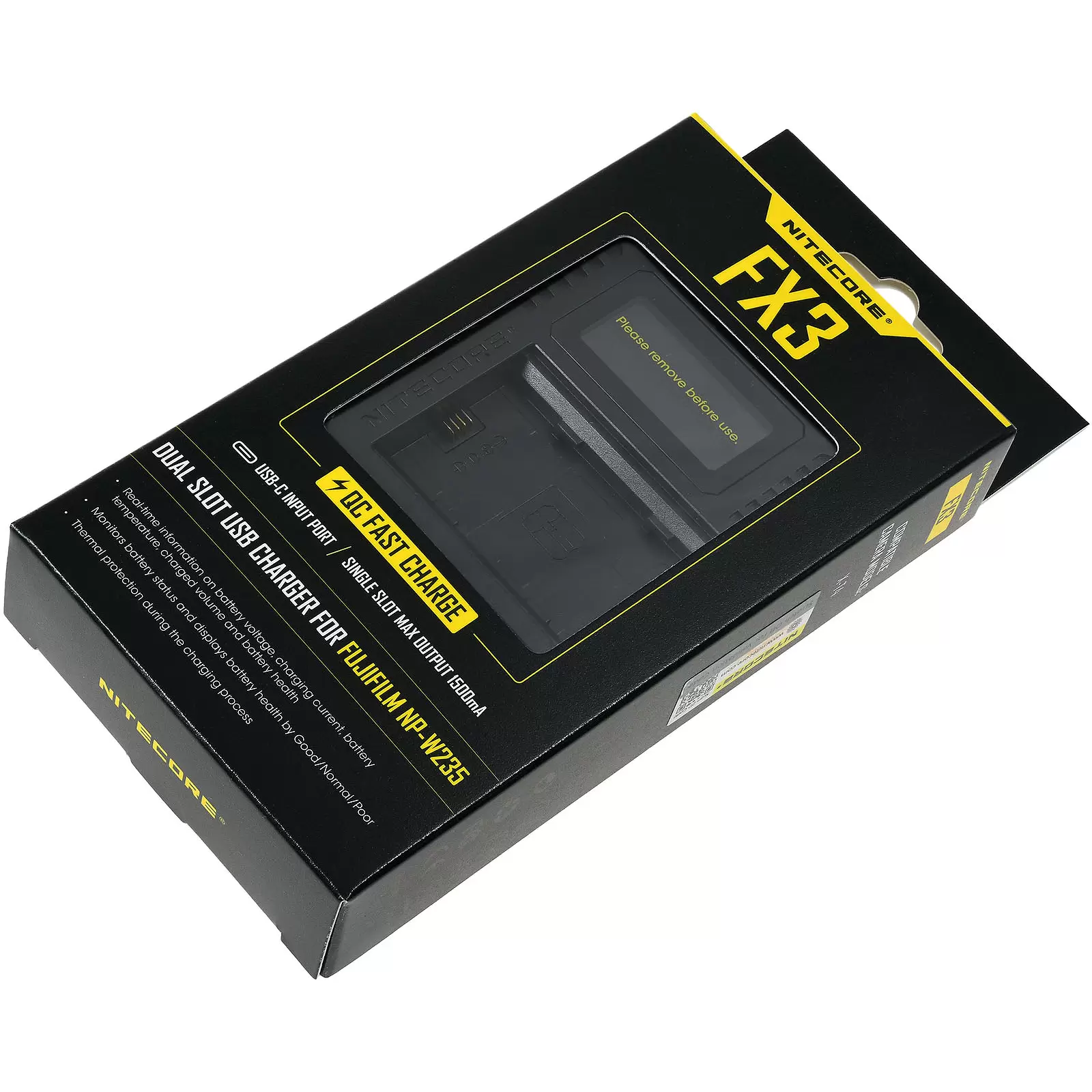 USB-Ladegerät Nitecore FX3 z.B. für Fuji Akku-Typ NP-W235 der X-T4 u. weitere Modelle