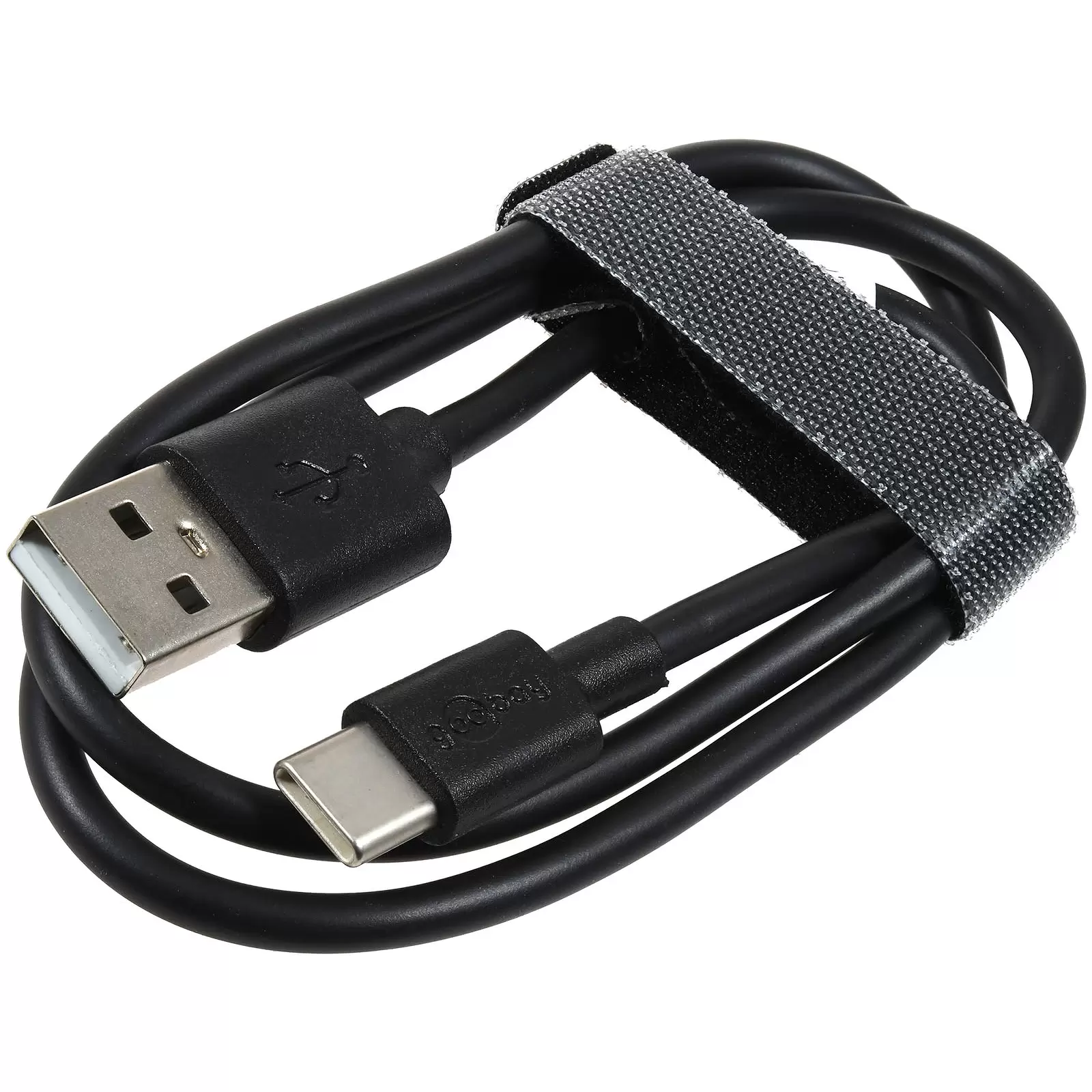 goobay USB-C Lade- u. Synchronisationskabel für Geräte mir USB-C Anschluss, 0,5m, Schwarz