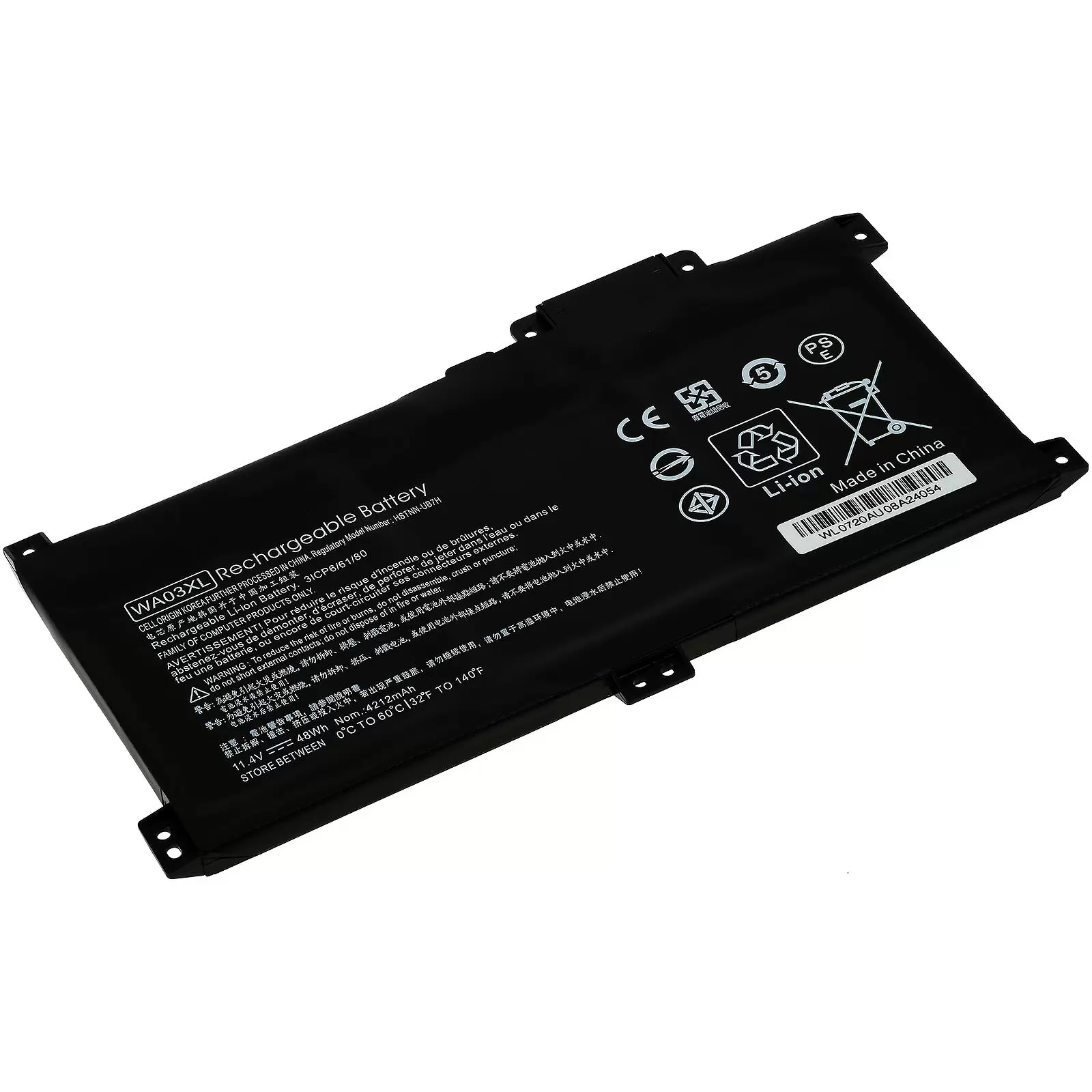 Akku passend für Laptop HP Pavilion x360 15-br010nr, Typ WA03XL u.a.