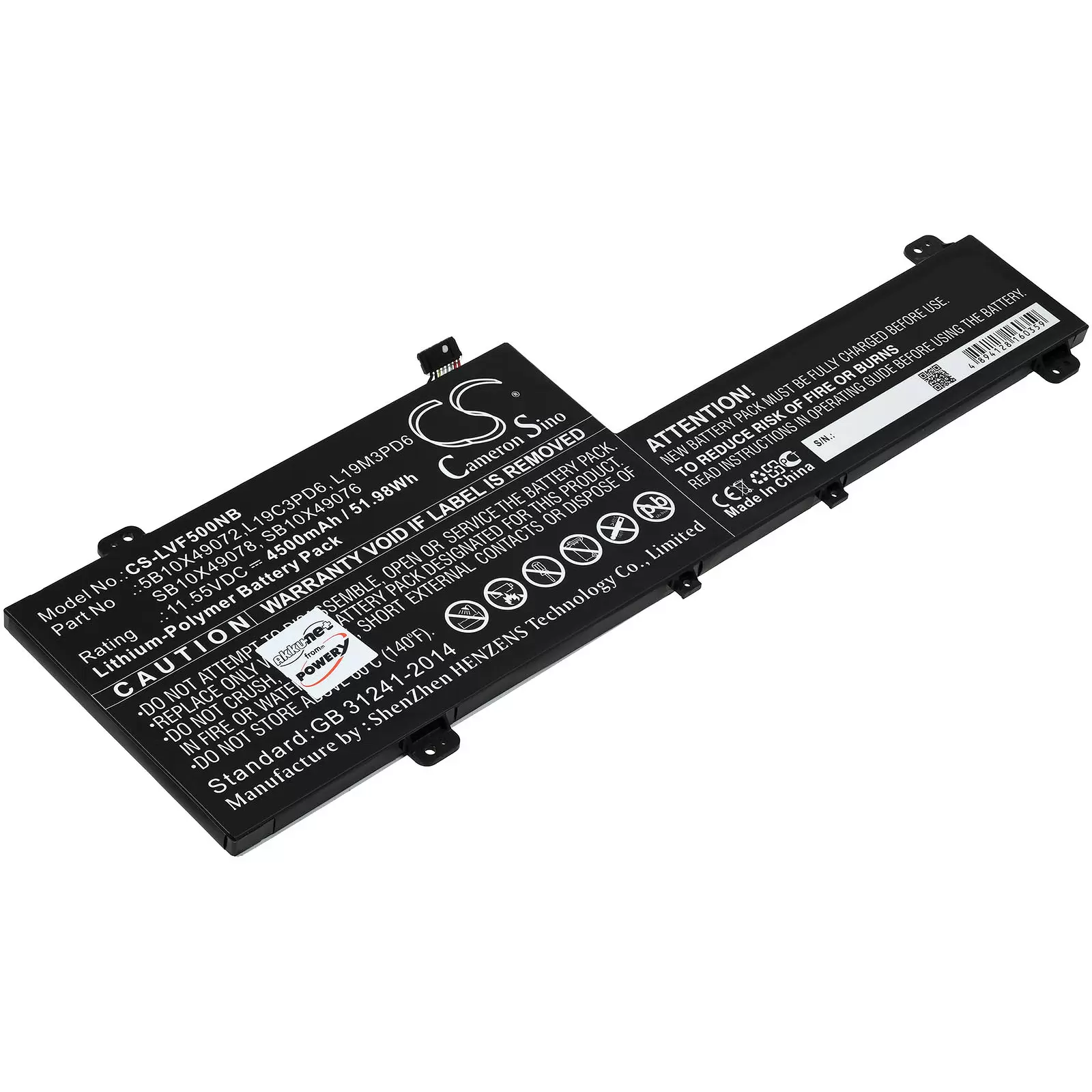 Akku für Laptop Lenovo IdeaPad Flex 5-14ITL05 82HS008BAU, Flex 5-14ARE05 81X2007HAU, Typ L19M3PD6