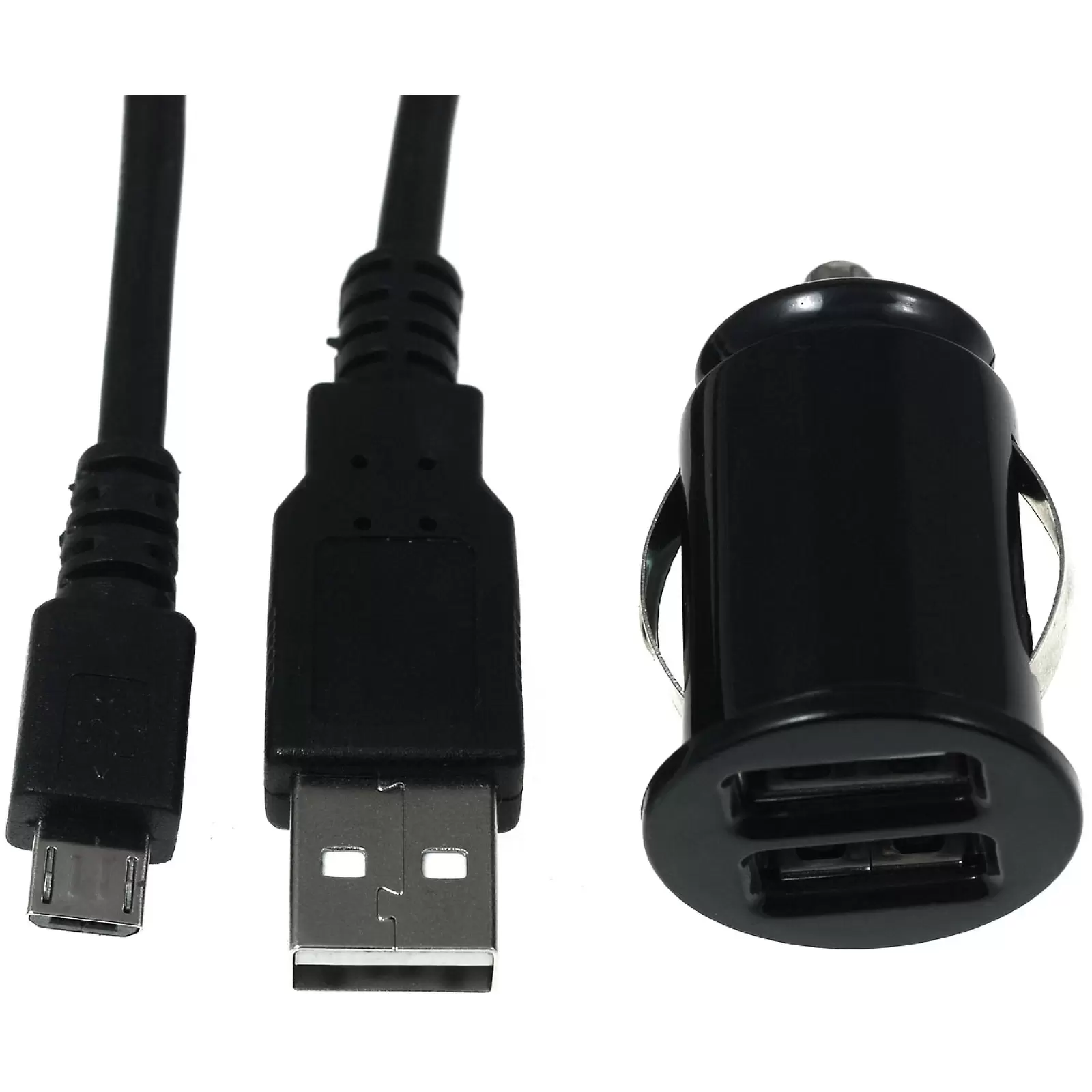 Mini KfZ-Ladeadapter inkl. 2.0 High-Speed USB-Kabel mit Micro USB